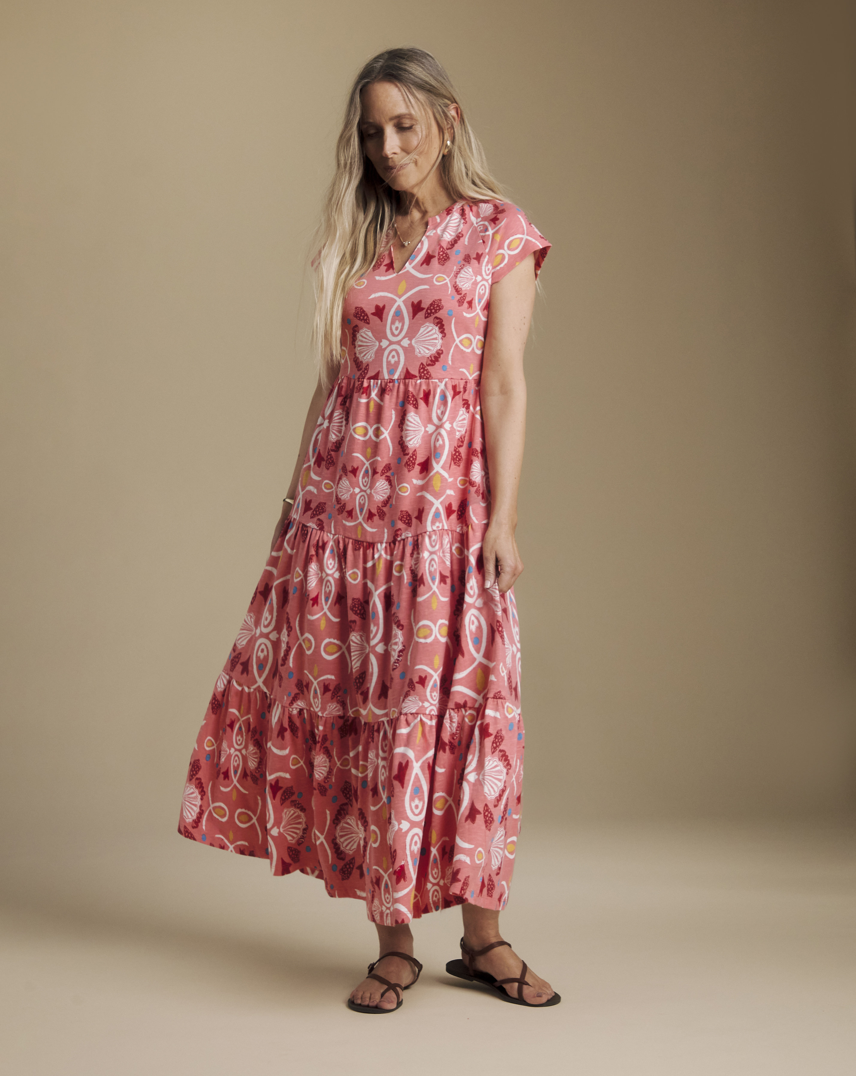 Julipa Petite Tiered Cotton Midi Dress