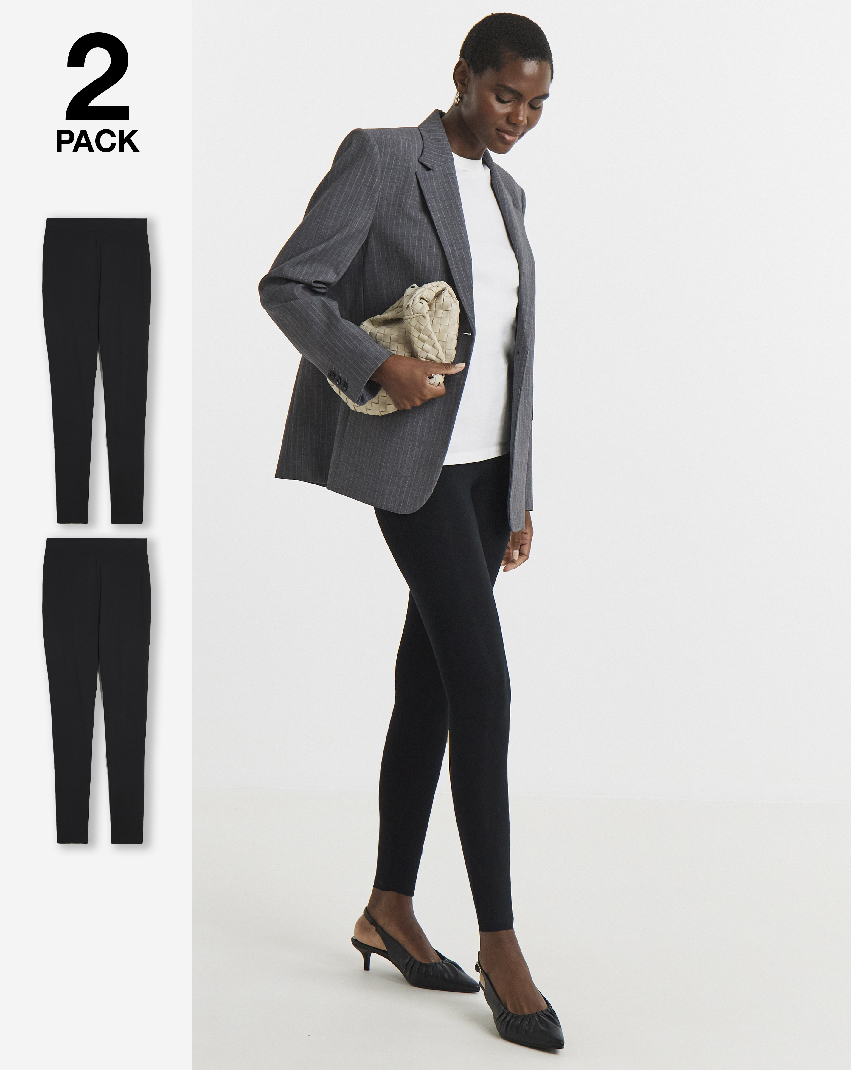 2 Pack Jersey High Waisted Leggings