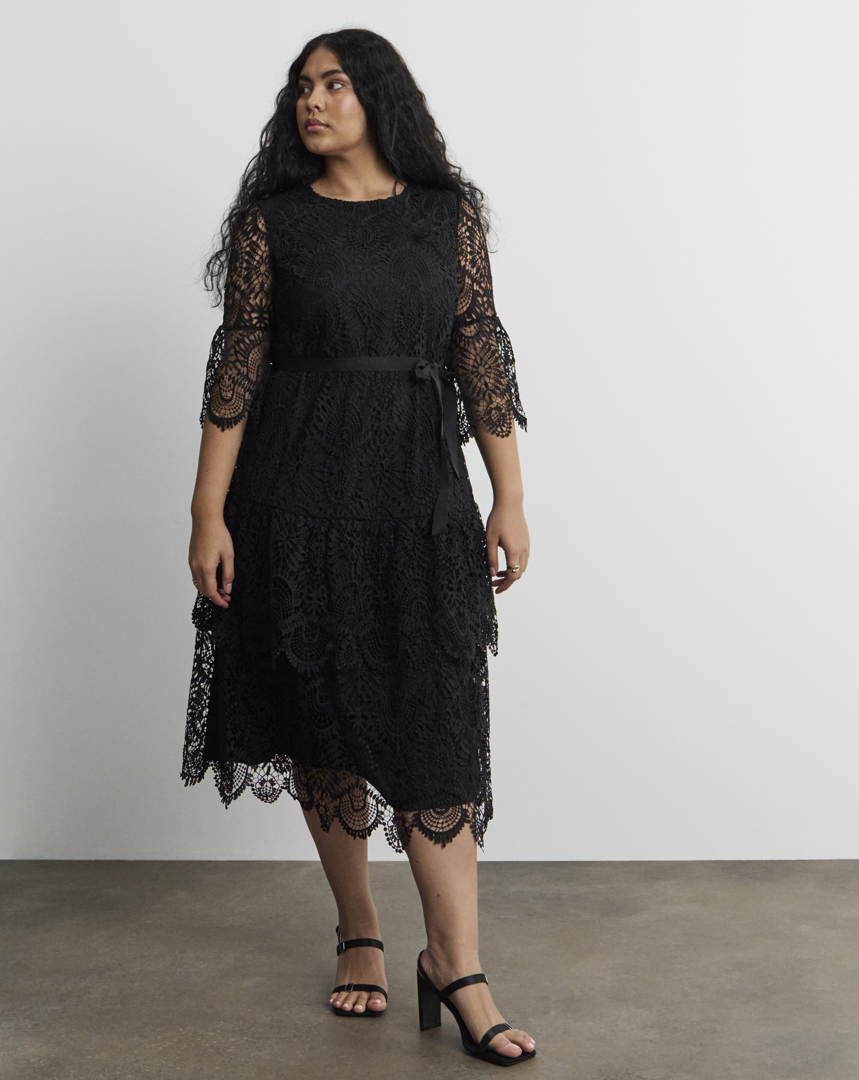 Joanna Hope Structured Lace Dress