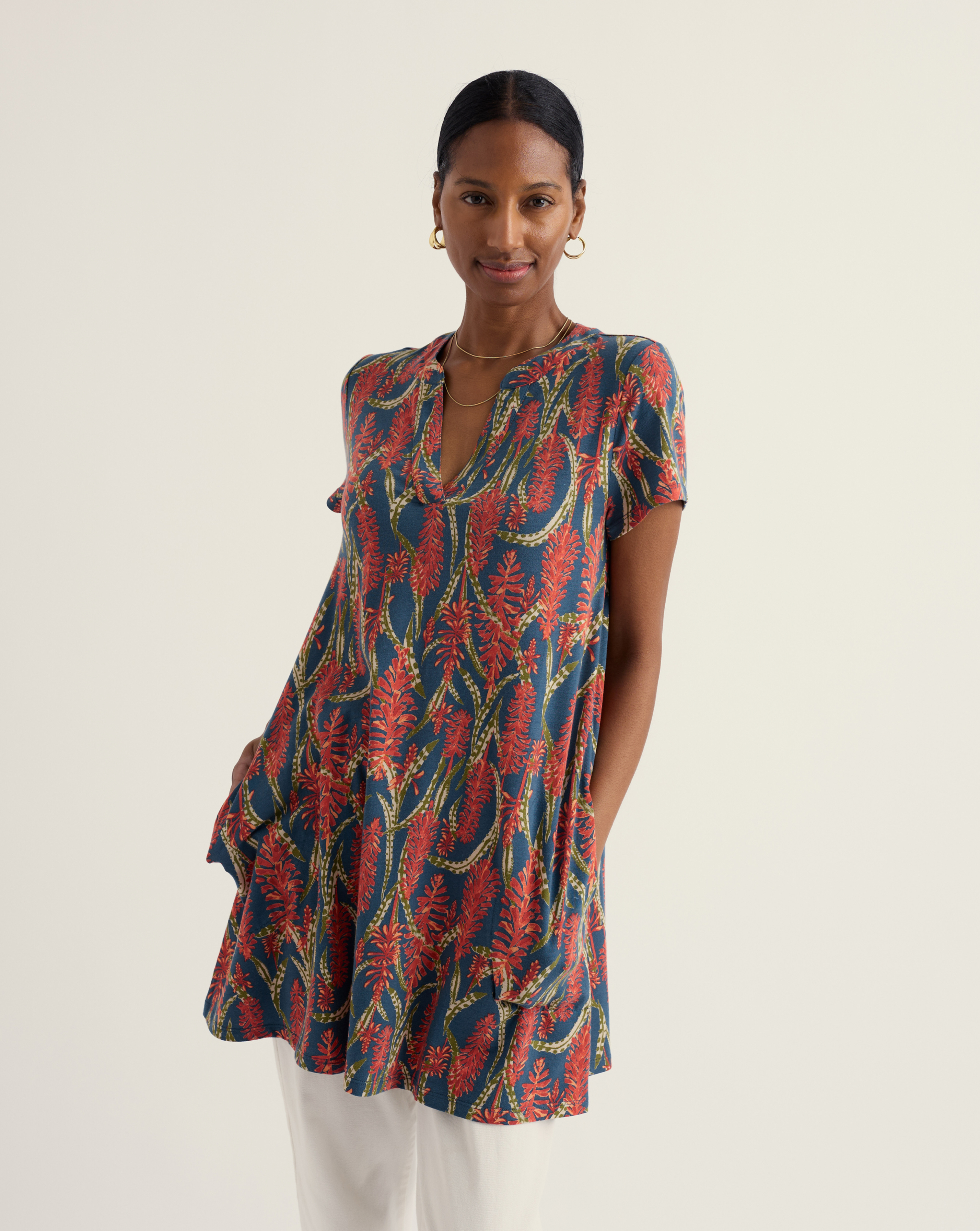 Seasalt Navy Multi Cornwall Wreate Top - Size 22
