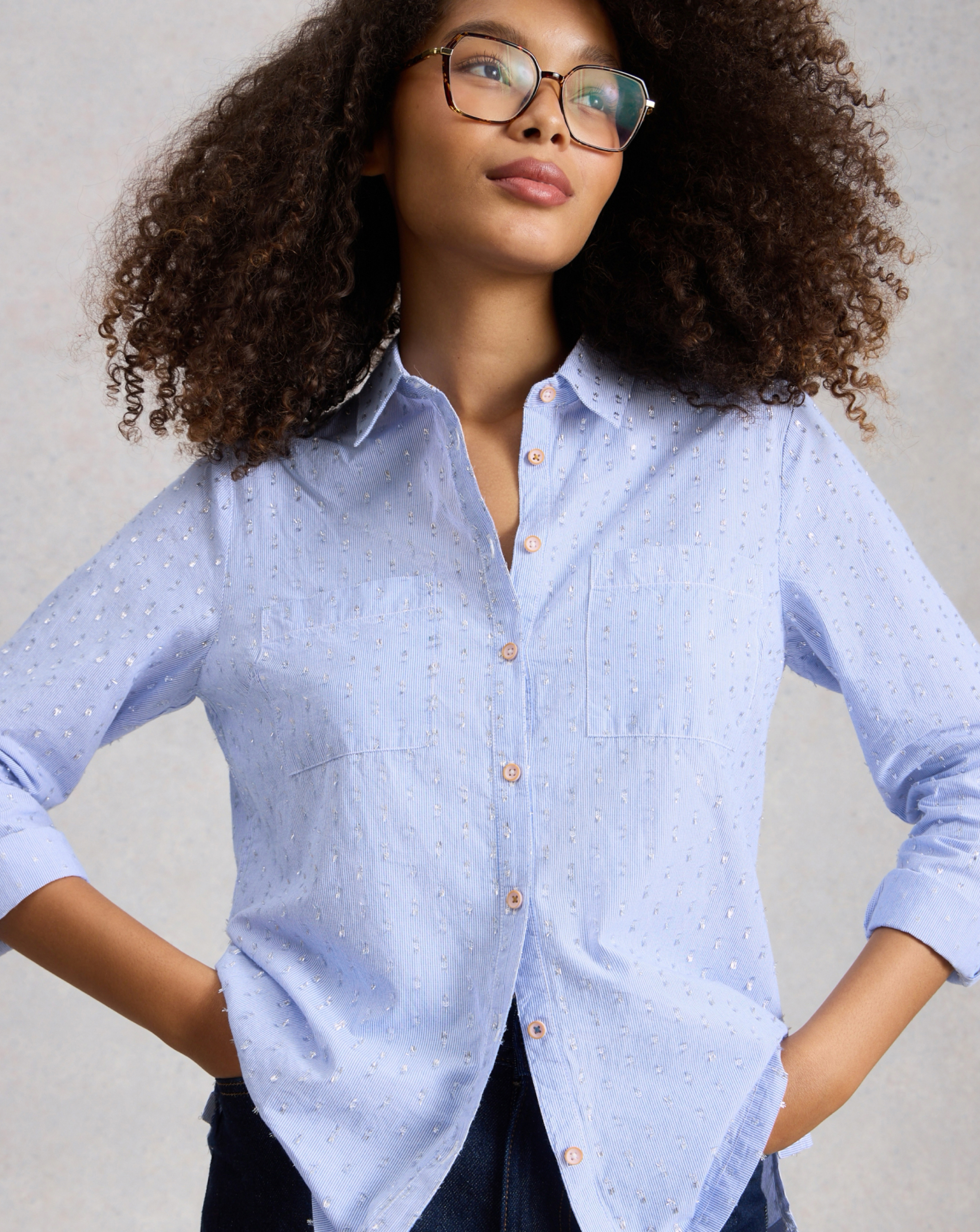 White Stuff Sophie Metallic Shirt