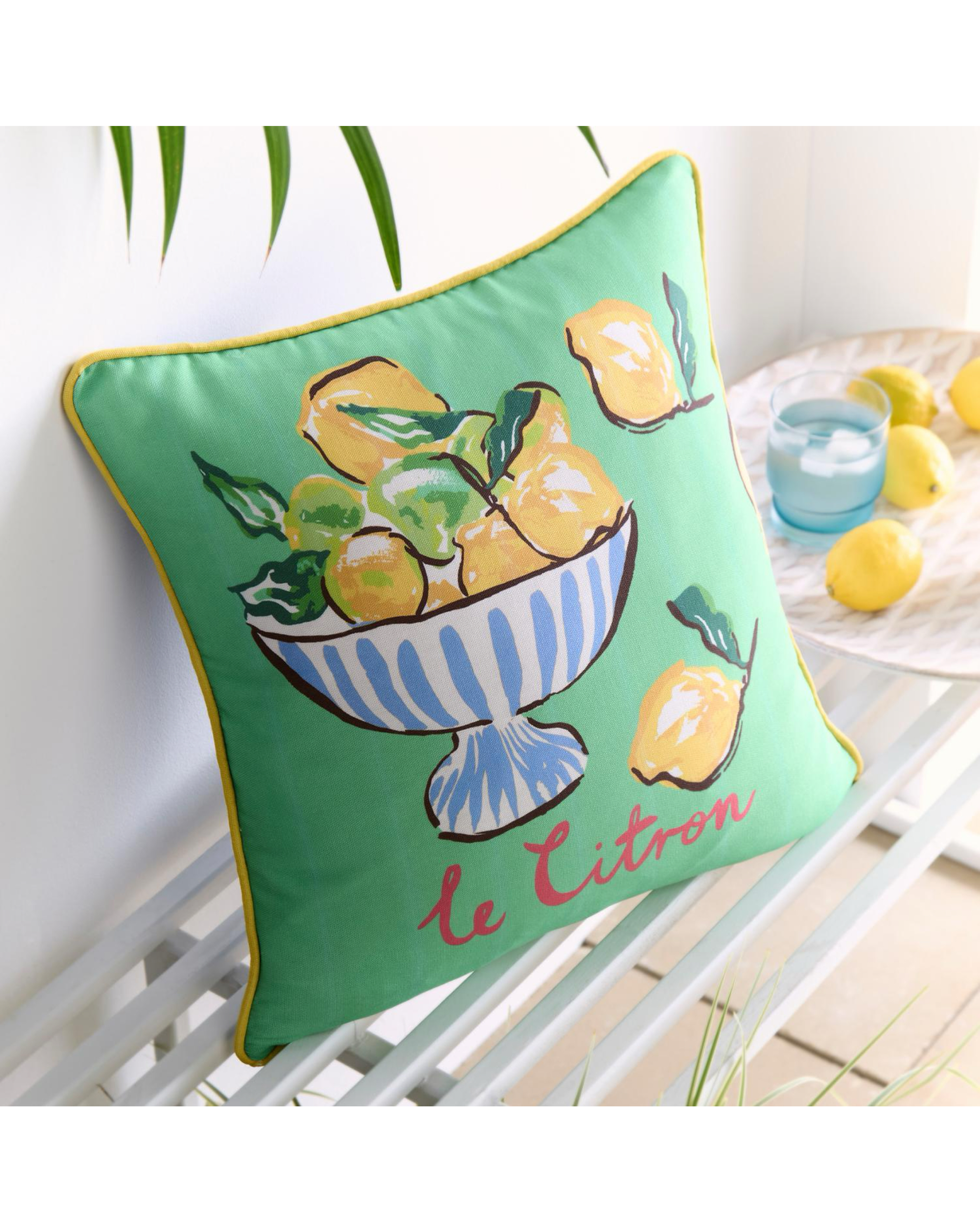 New In - Fusion Lemon Fruit Bowl Outdoor Cushion