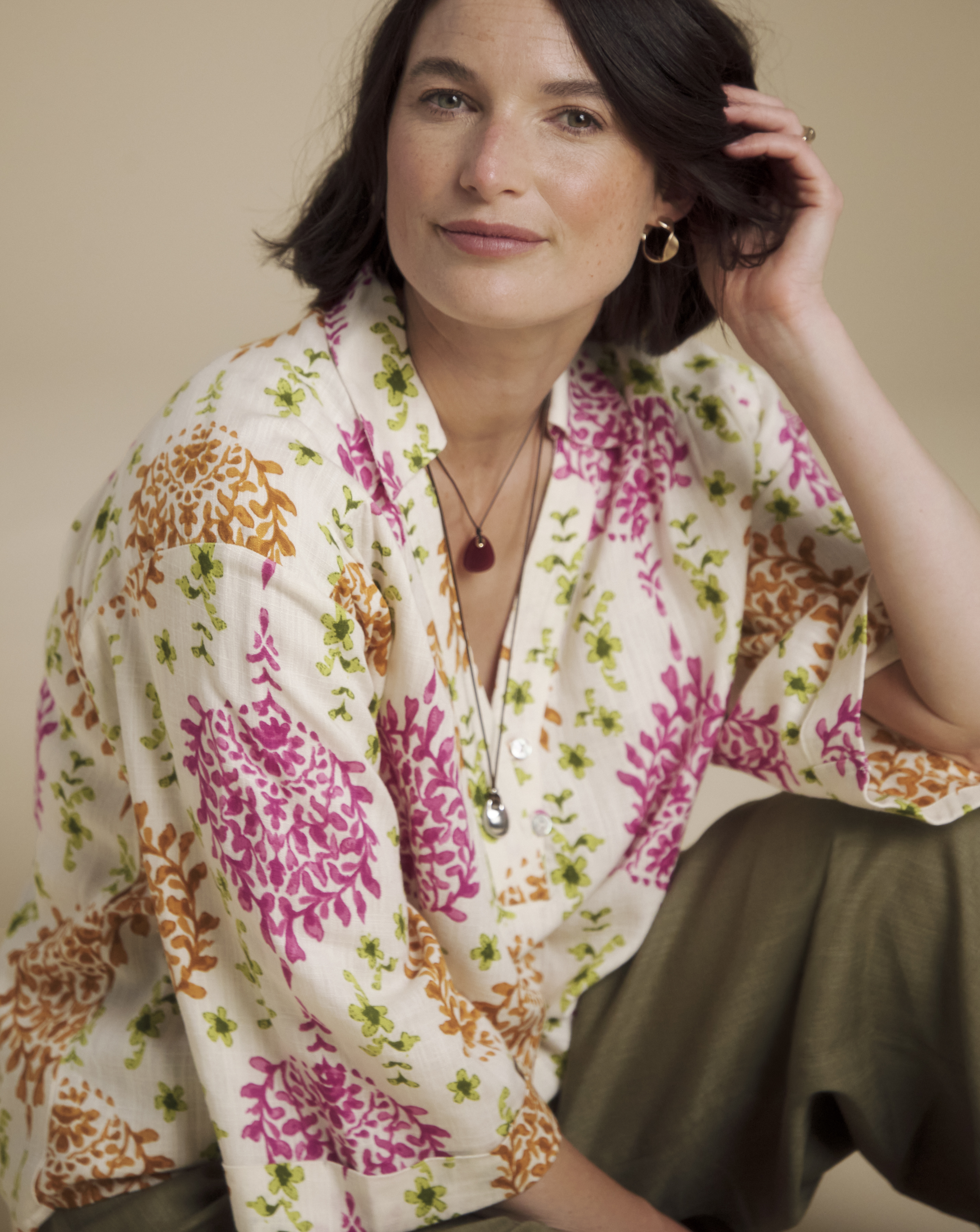 New In - Julipa Longline Mix Linen Blouse