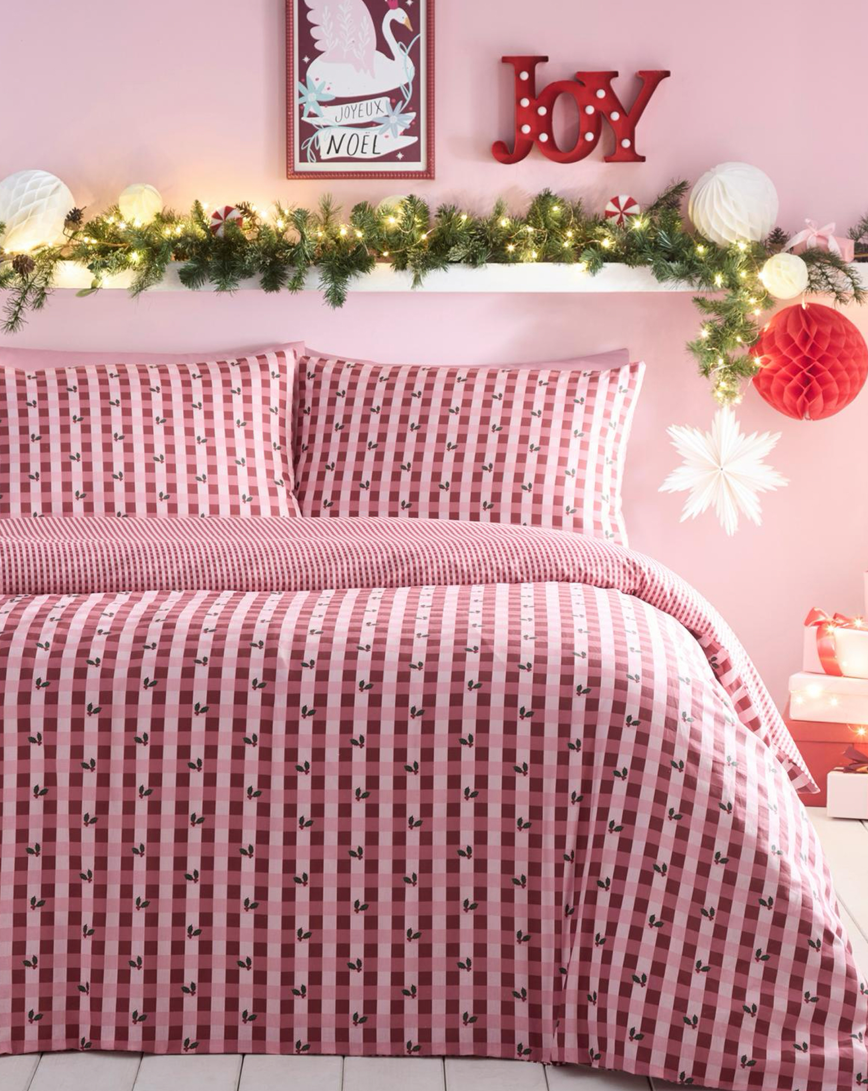 Fusion Holly Gingham Duvet Cover Set