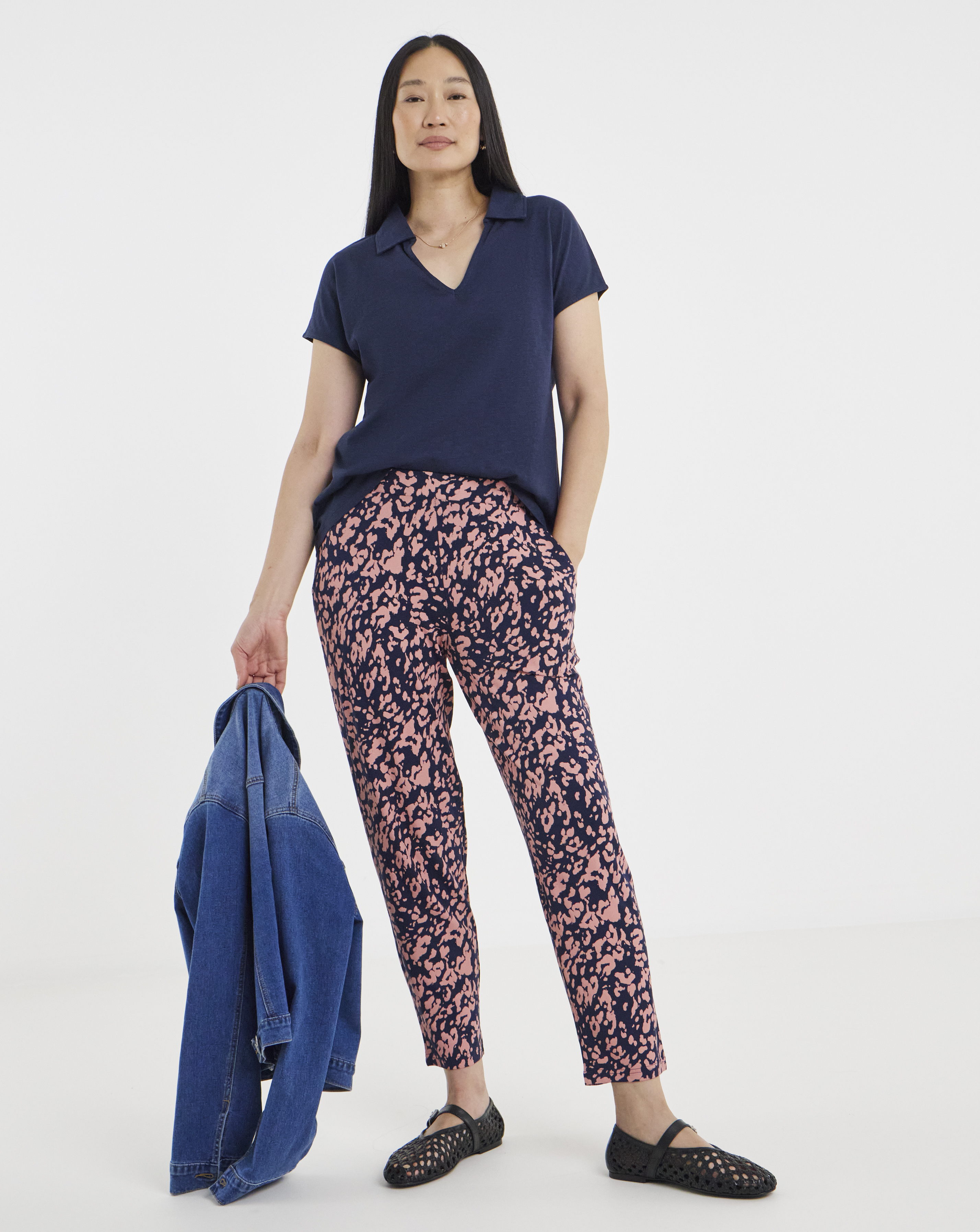 Chocolate Leopard Jersey Tapered Trouser