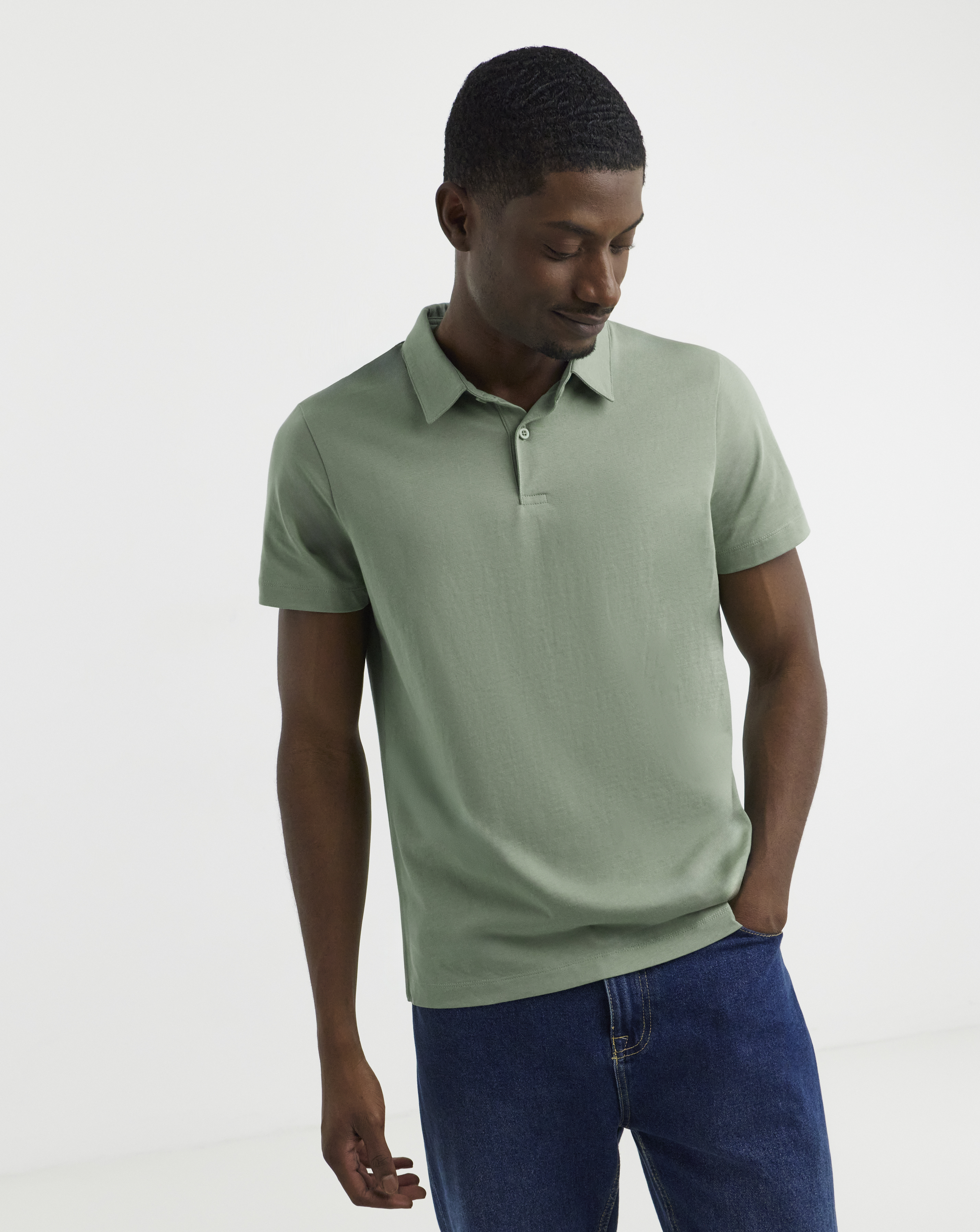 New In - Pure Cotton Jersey Polo Long