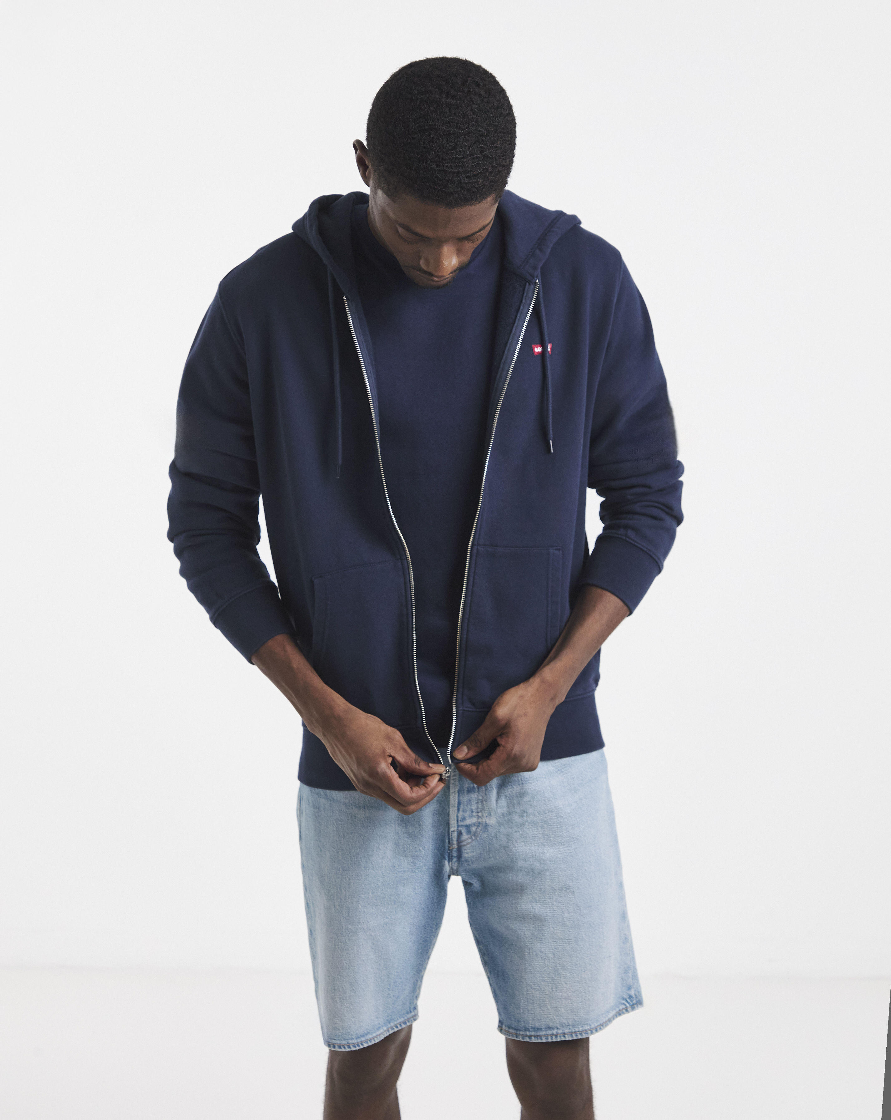 Levi's Navy Original Housemark Zip Hoodie - Large