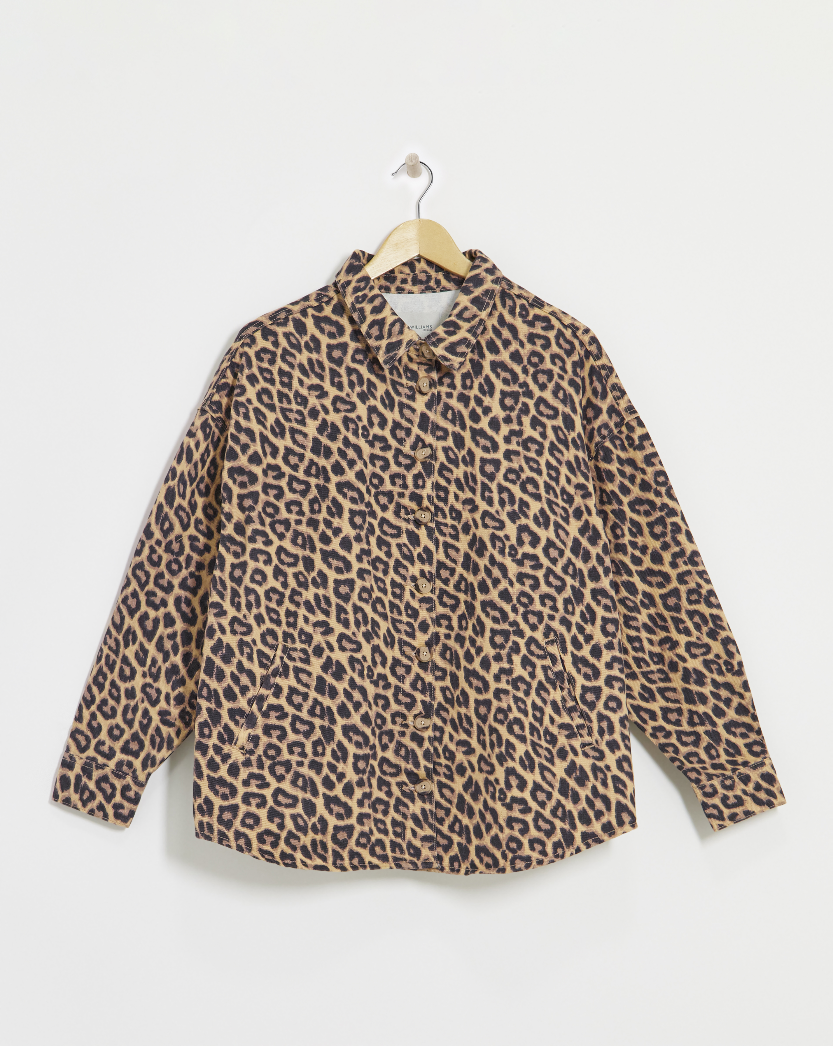 Pure Cotton Leopard Denim Jacket