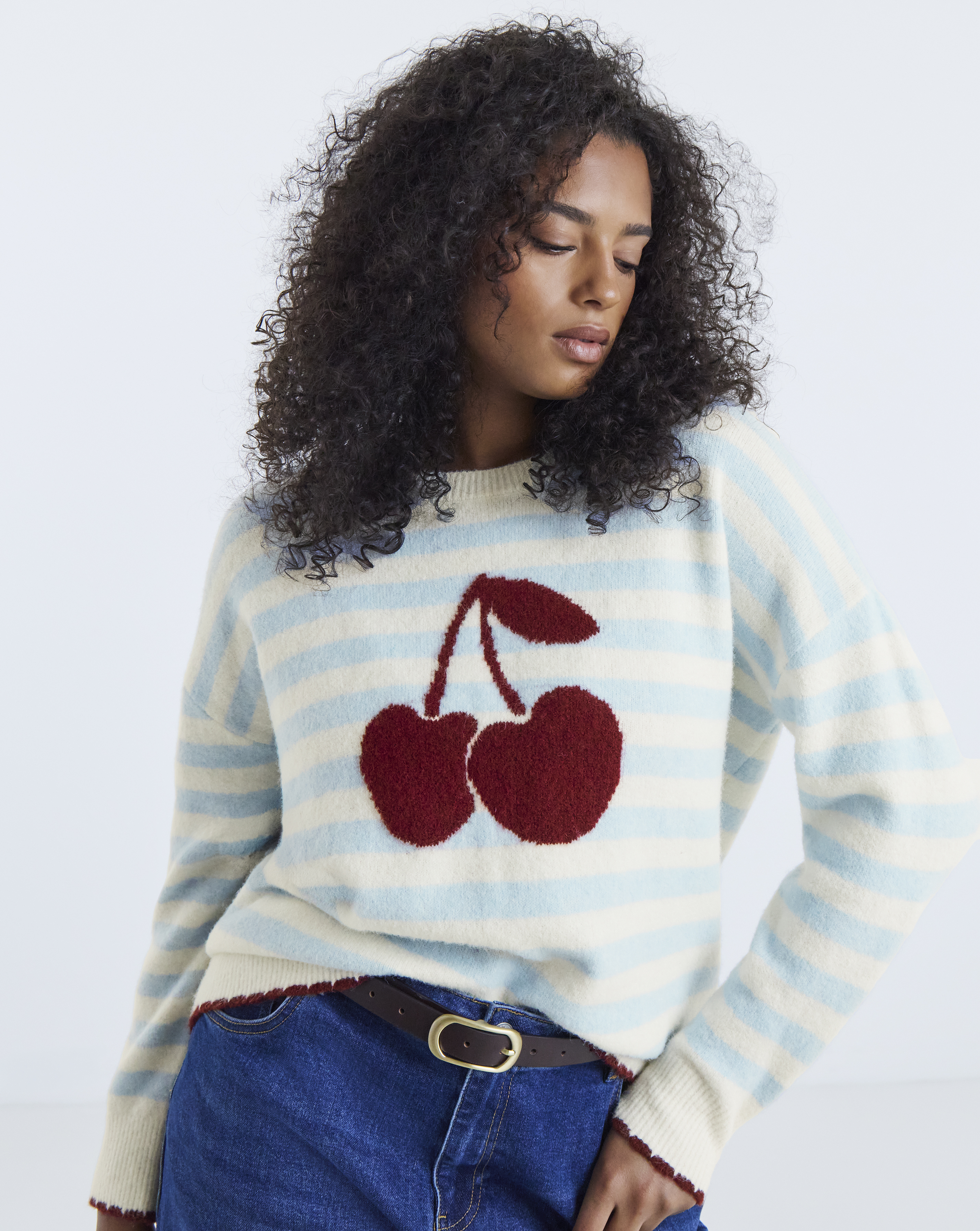 New In - Cherry Stripe Jumper