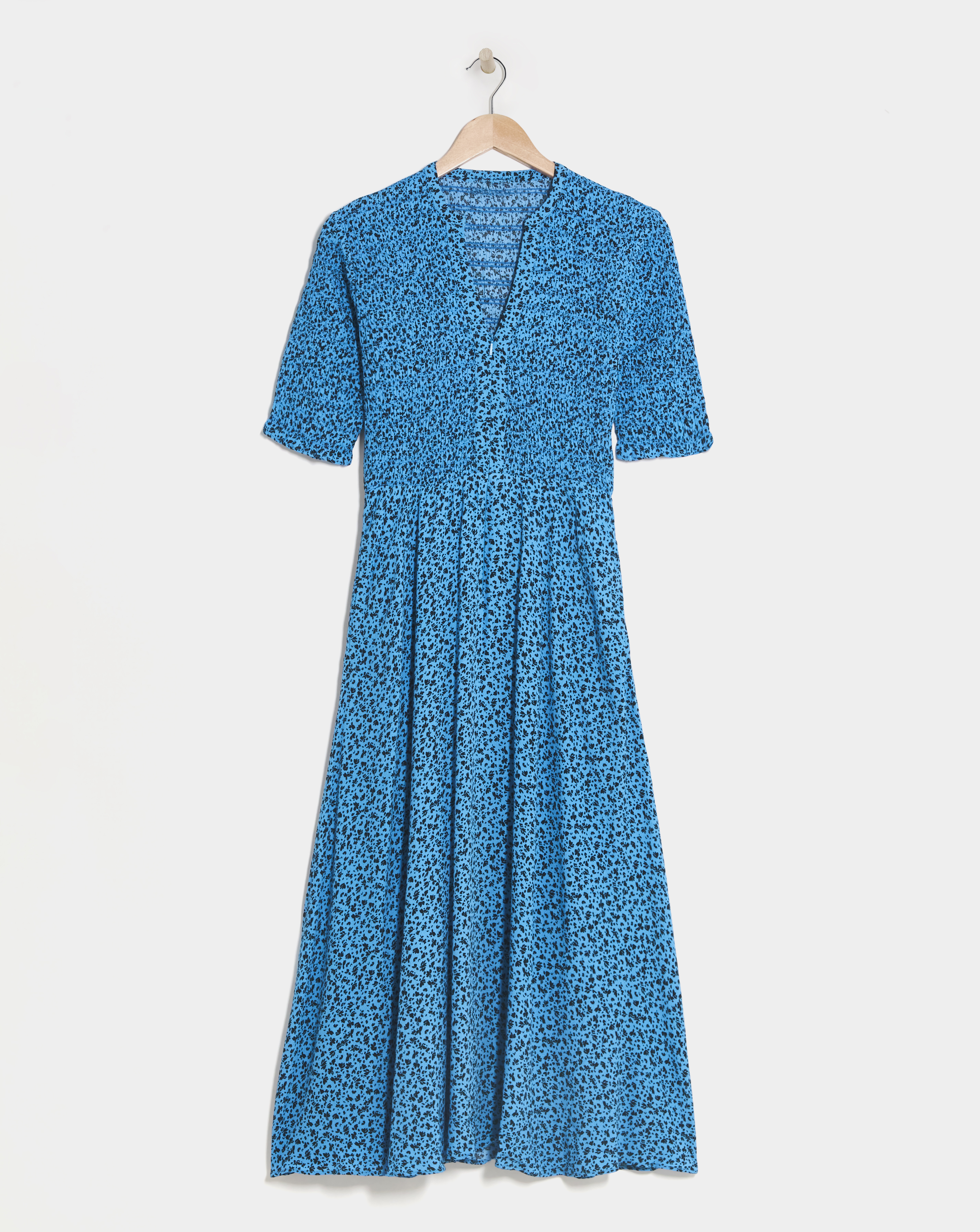 Whistles Bouquet Shirred Bodice Midi Dress