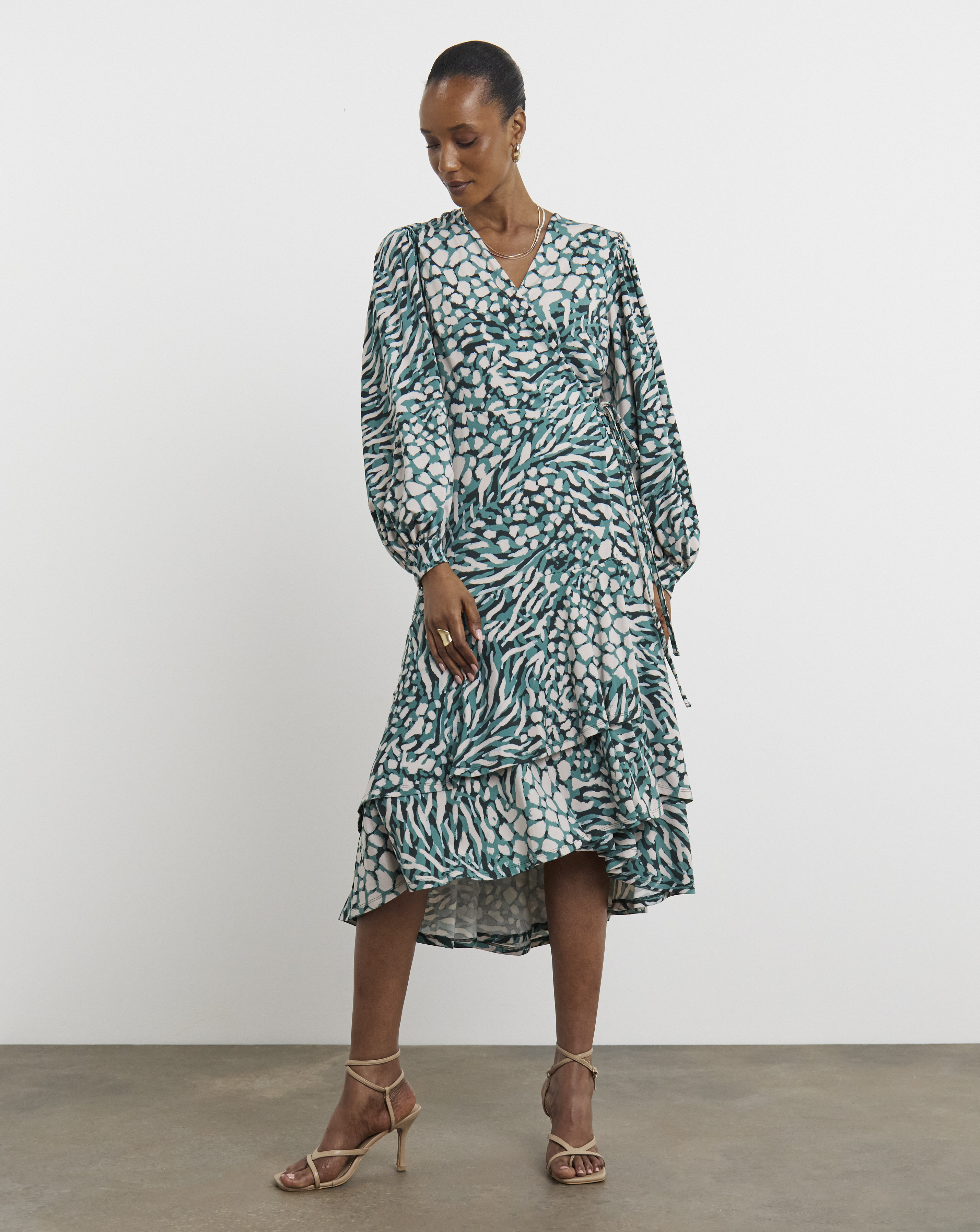 Joanna Hope Jersey Wrap Midi Dress