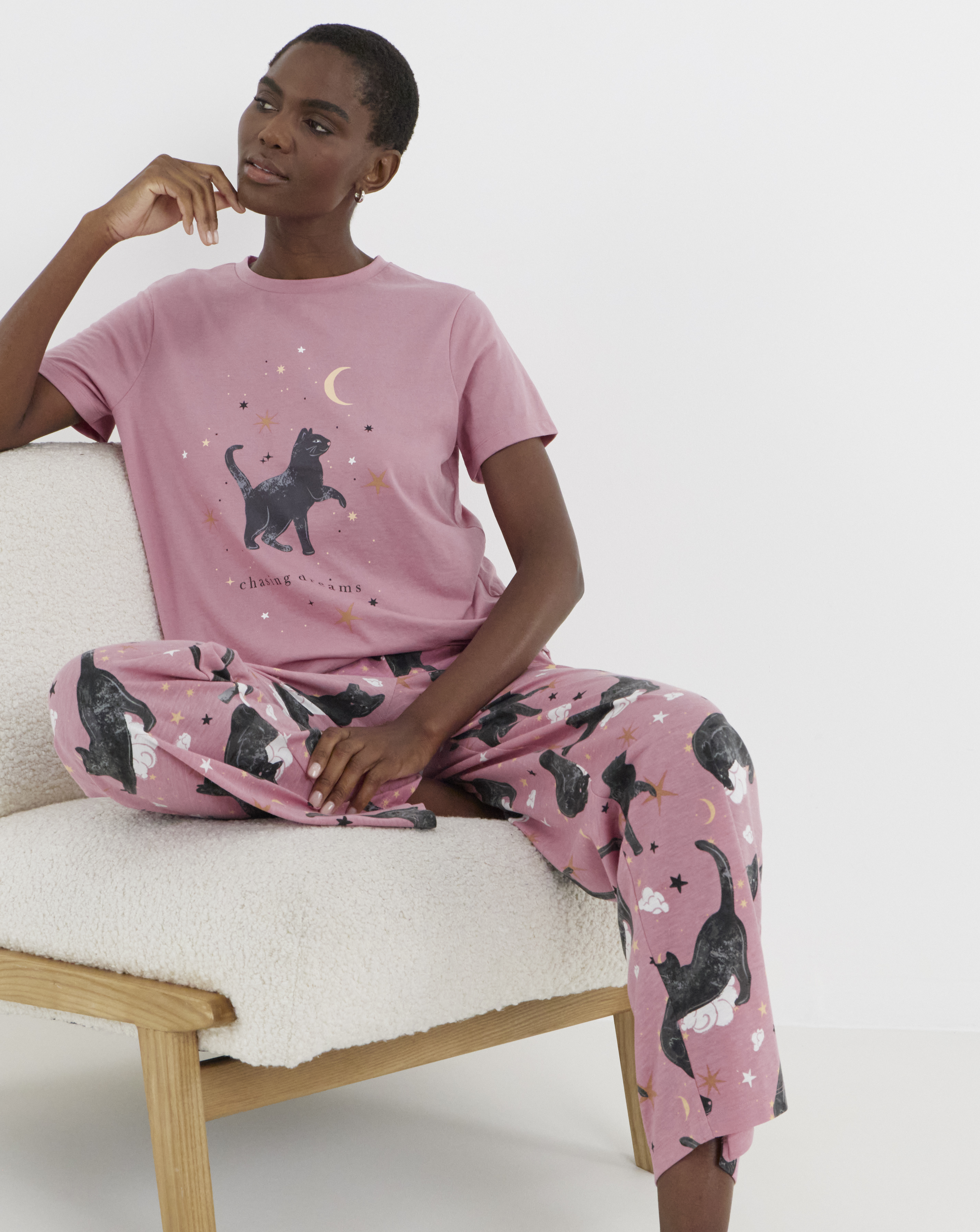 New In - Black Cat Pyjama Set