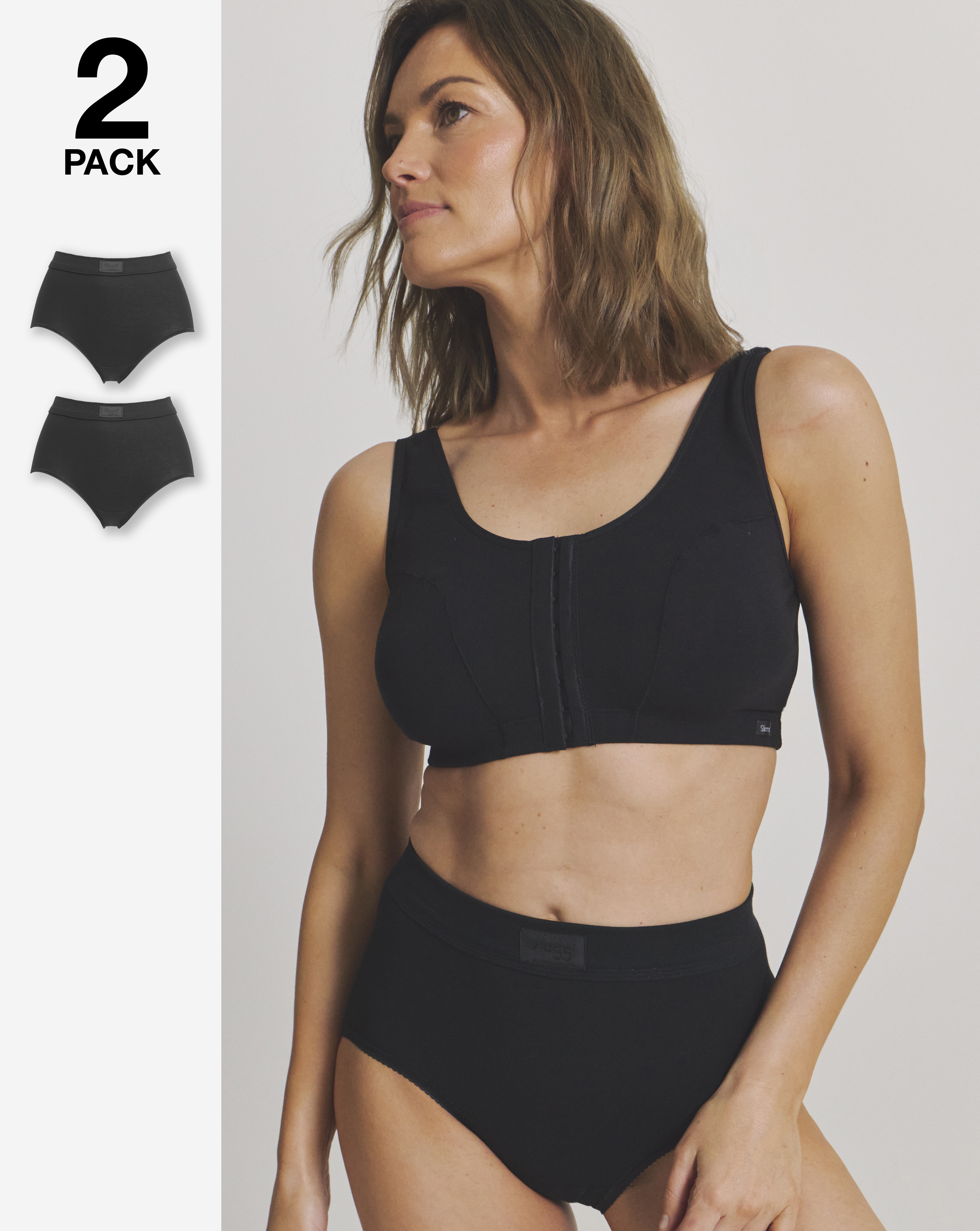 Sloggi 2Pk Comfort Maxi Knicker Black