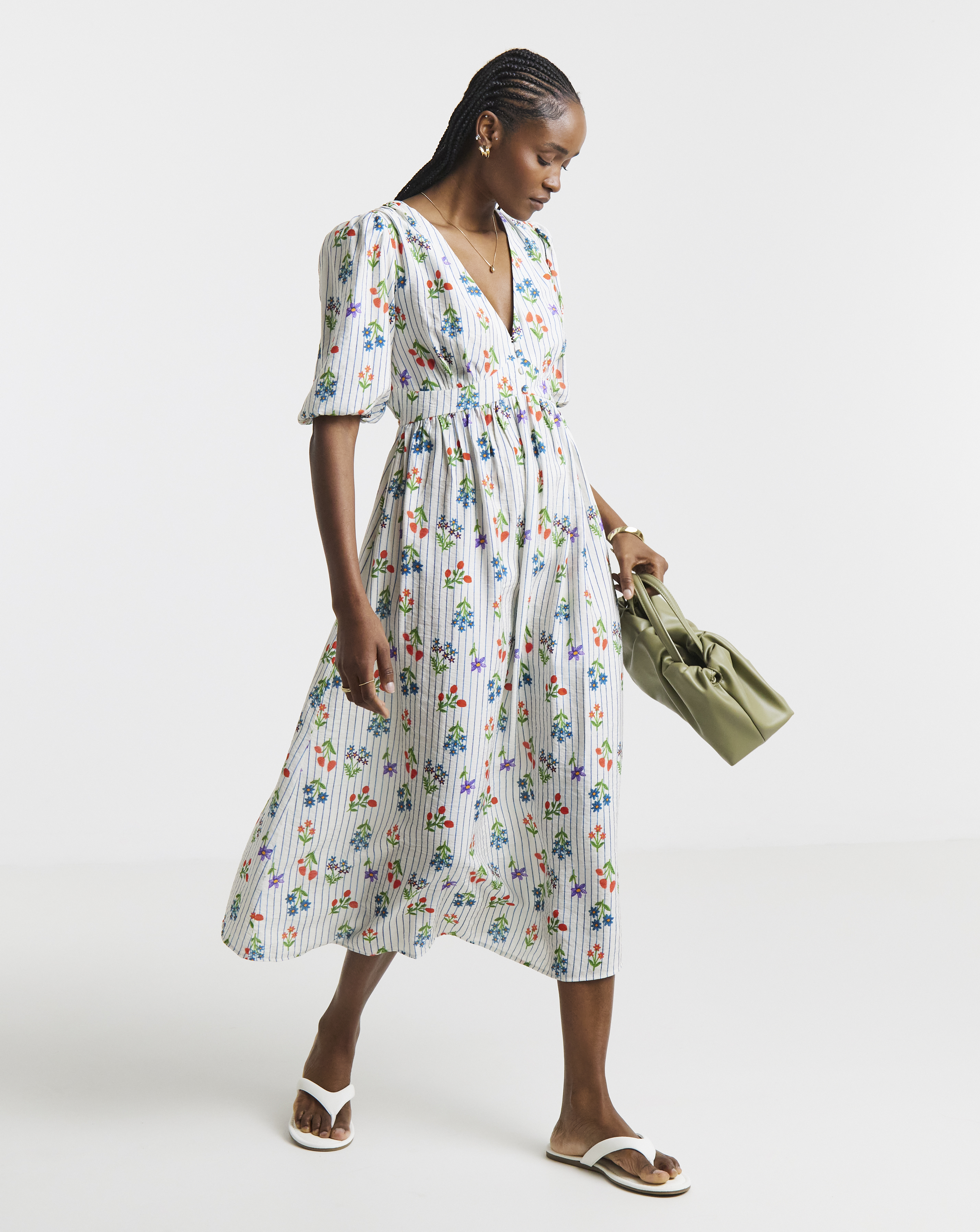 Waist Detail Midi Dress