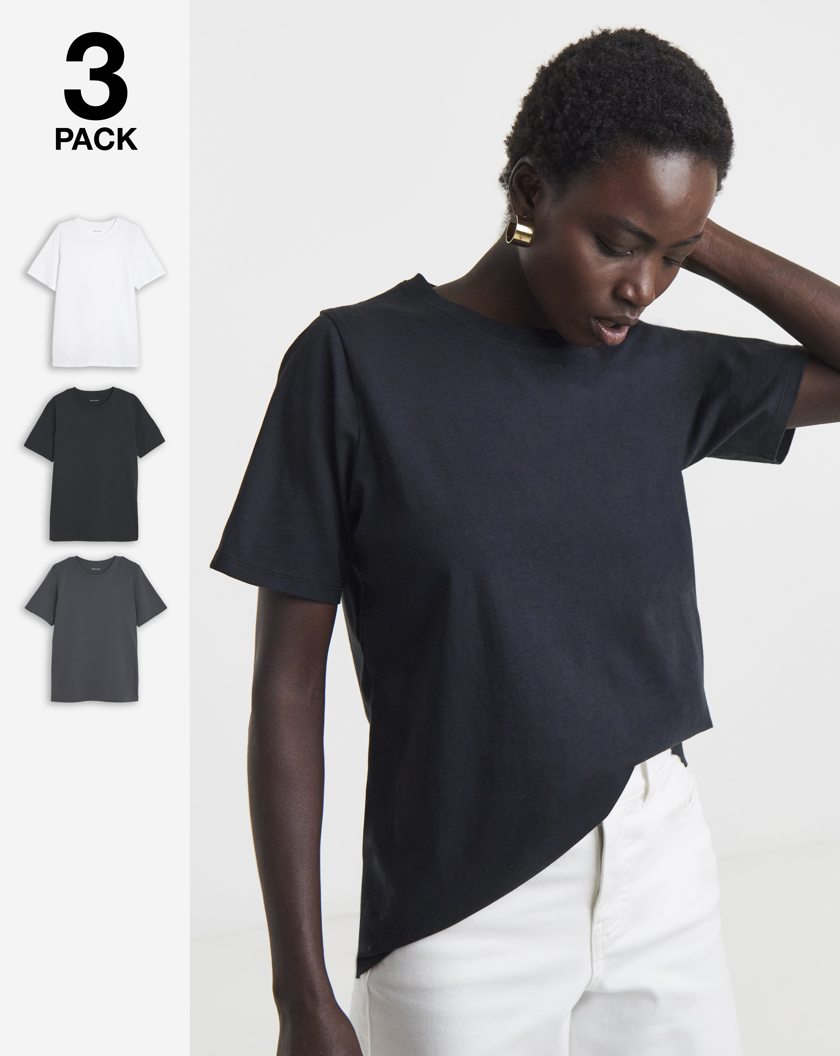 3 Pack Crew Neck Short Sleeve T-Shirts