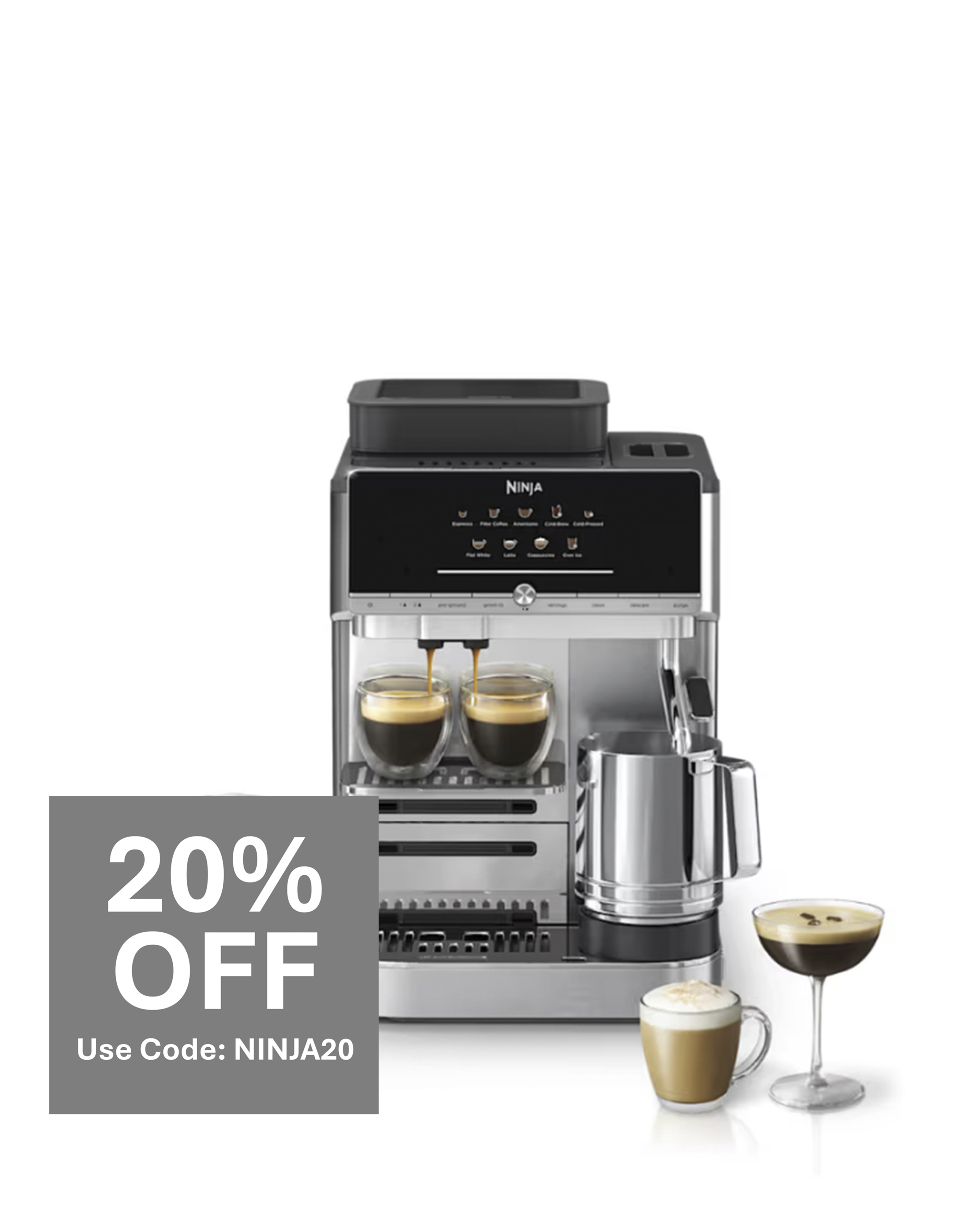 NINJA AutoBarista Coffee Machine AE1001UK Black/ stainless steel