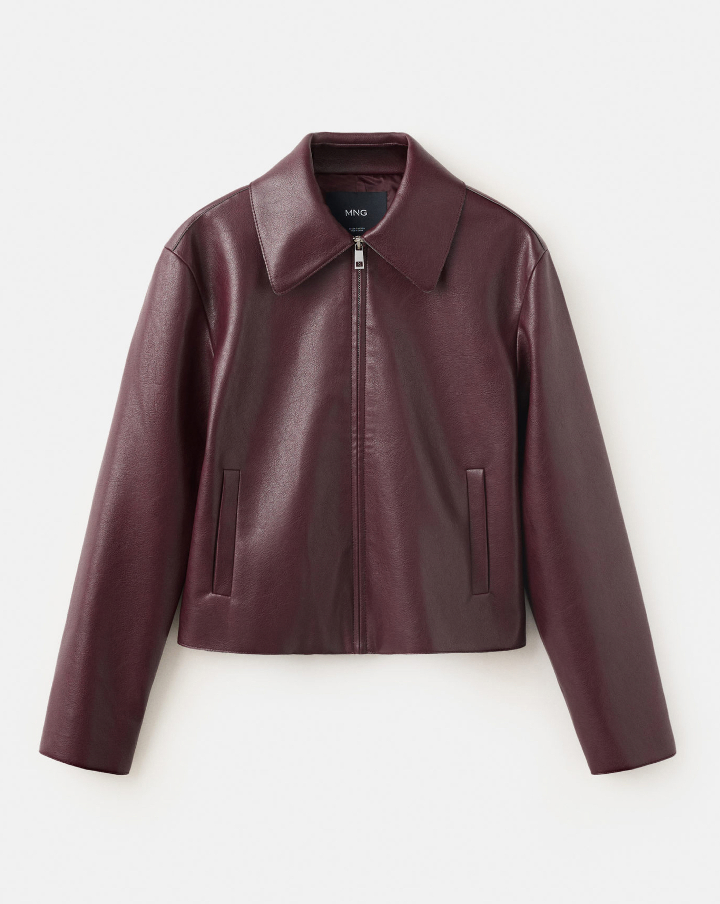 Mango Faux Leather Zip-Up Jacket