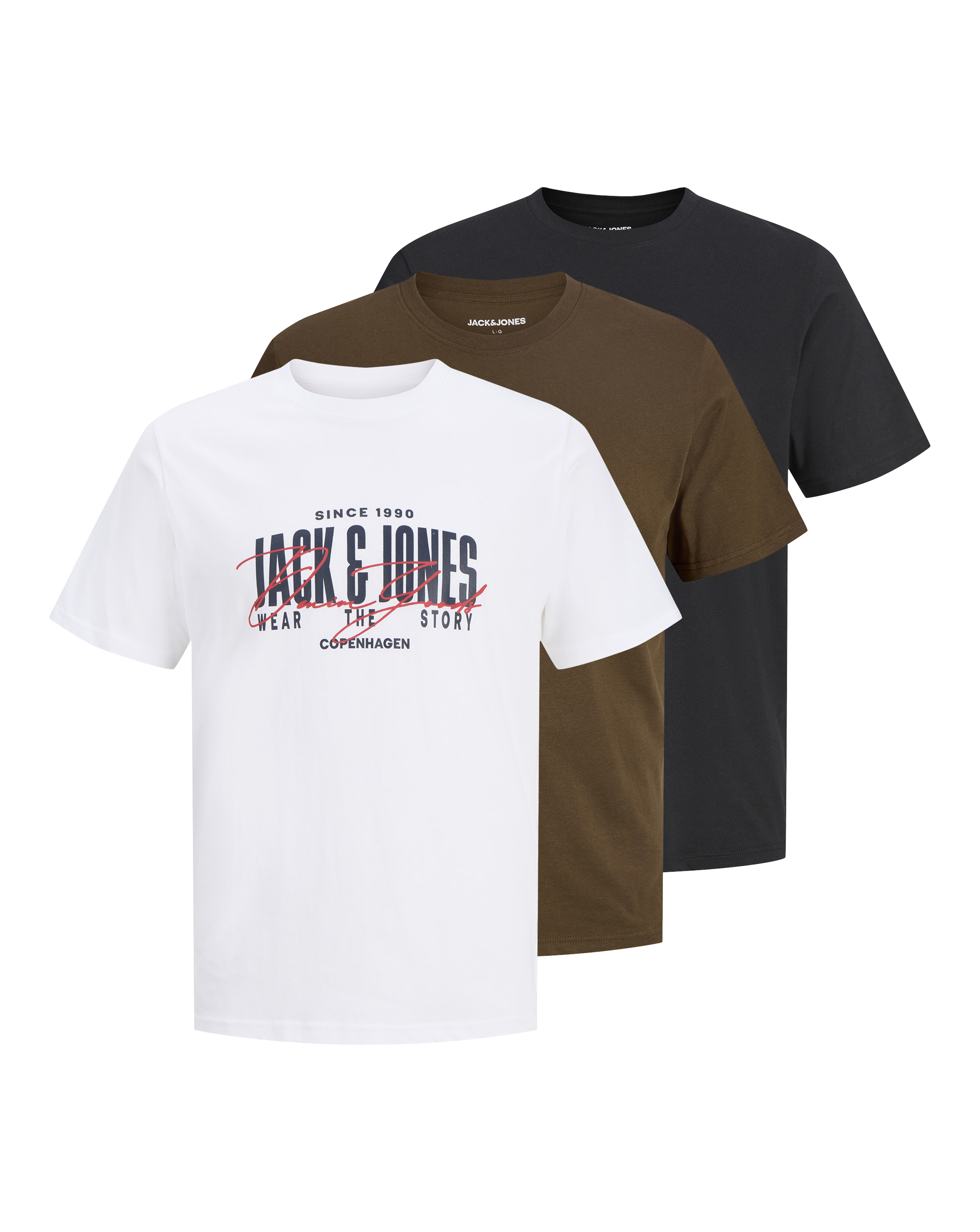 New In - Jack & Jones Aero 3-Pack T-Shirt - Multi