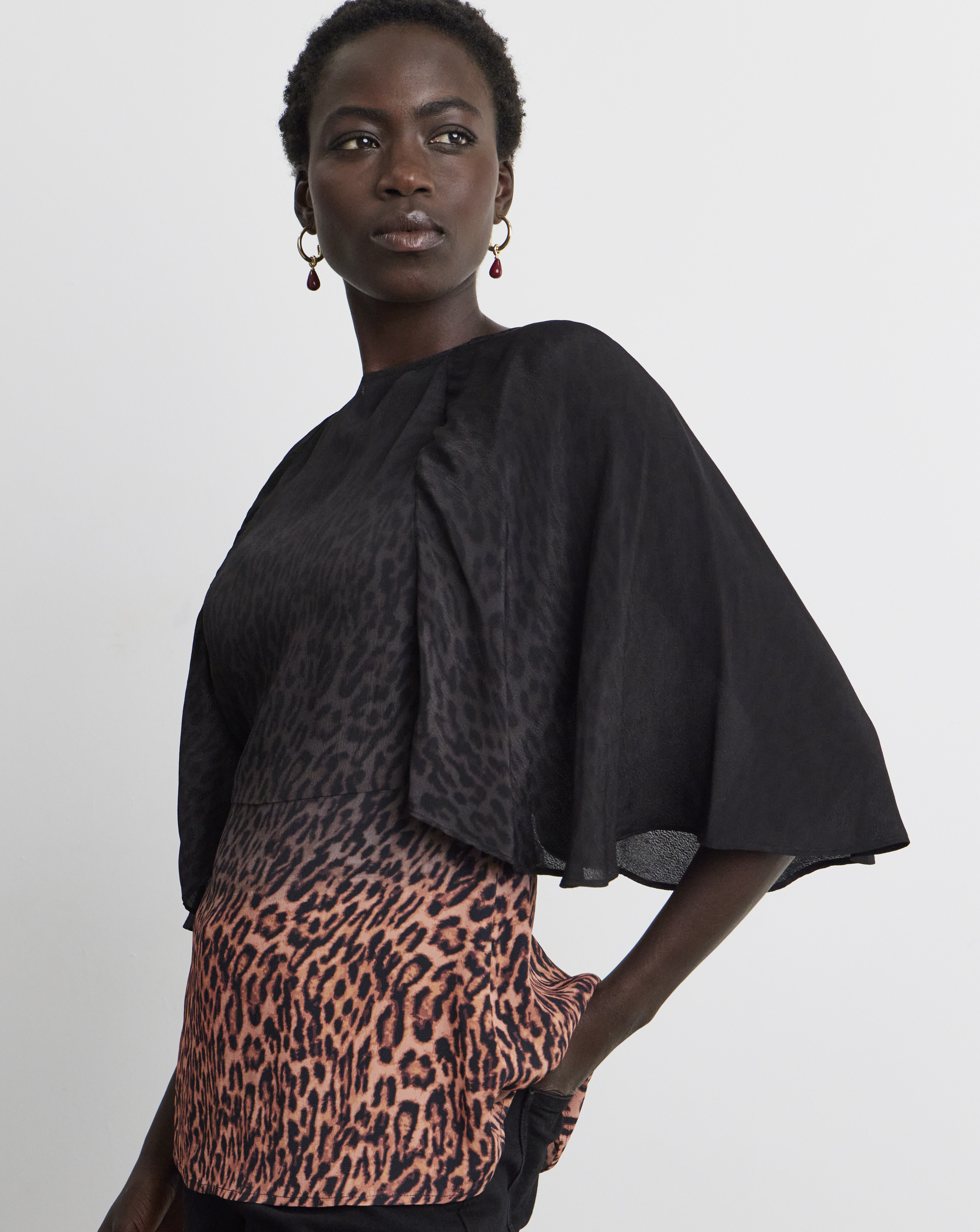 Joanna Hope Leopard Print Blouse