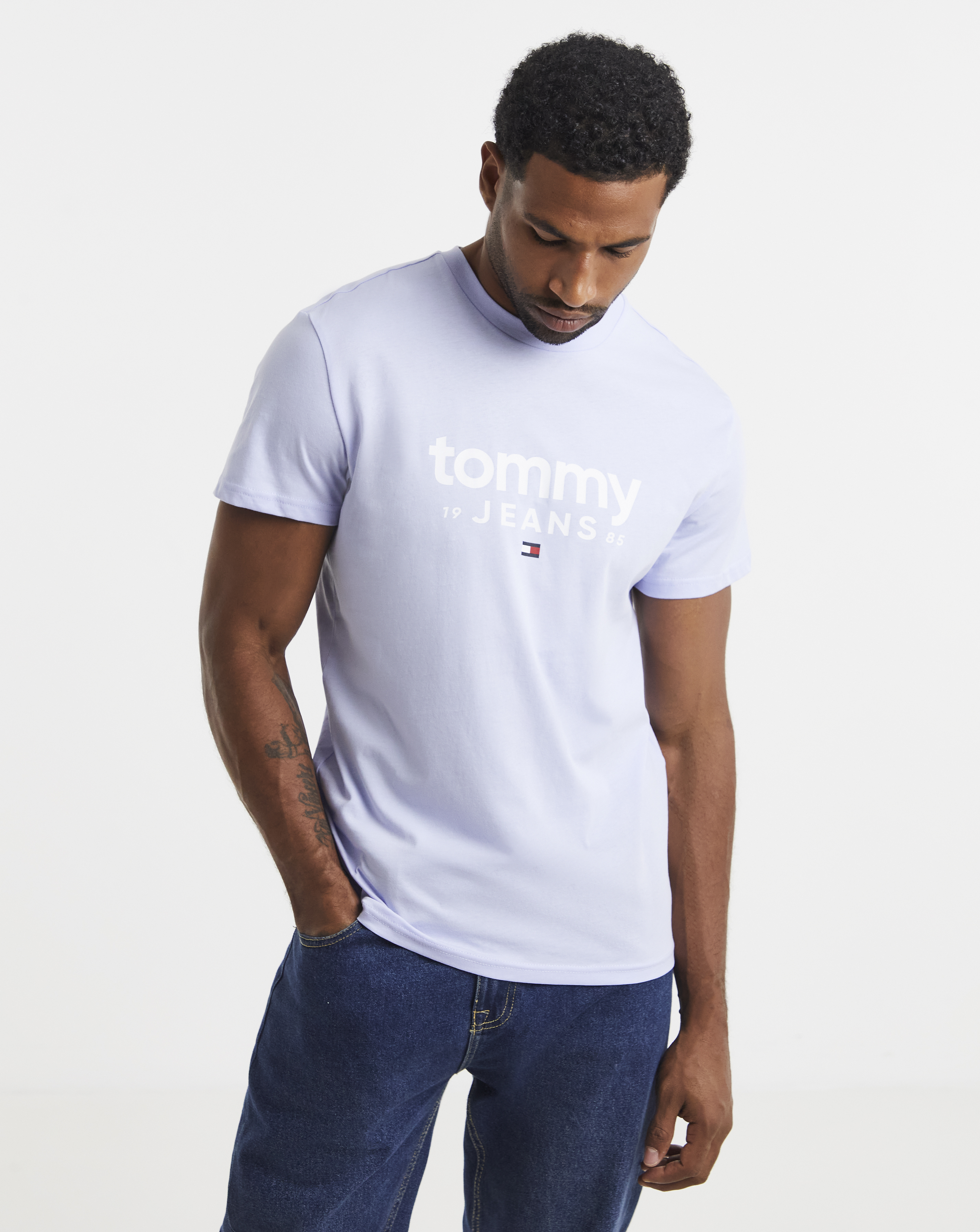 Tommy Jeans Short Sleeve Slim Graphic T-Shirt - Iris