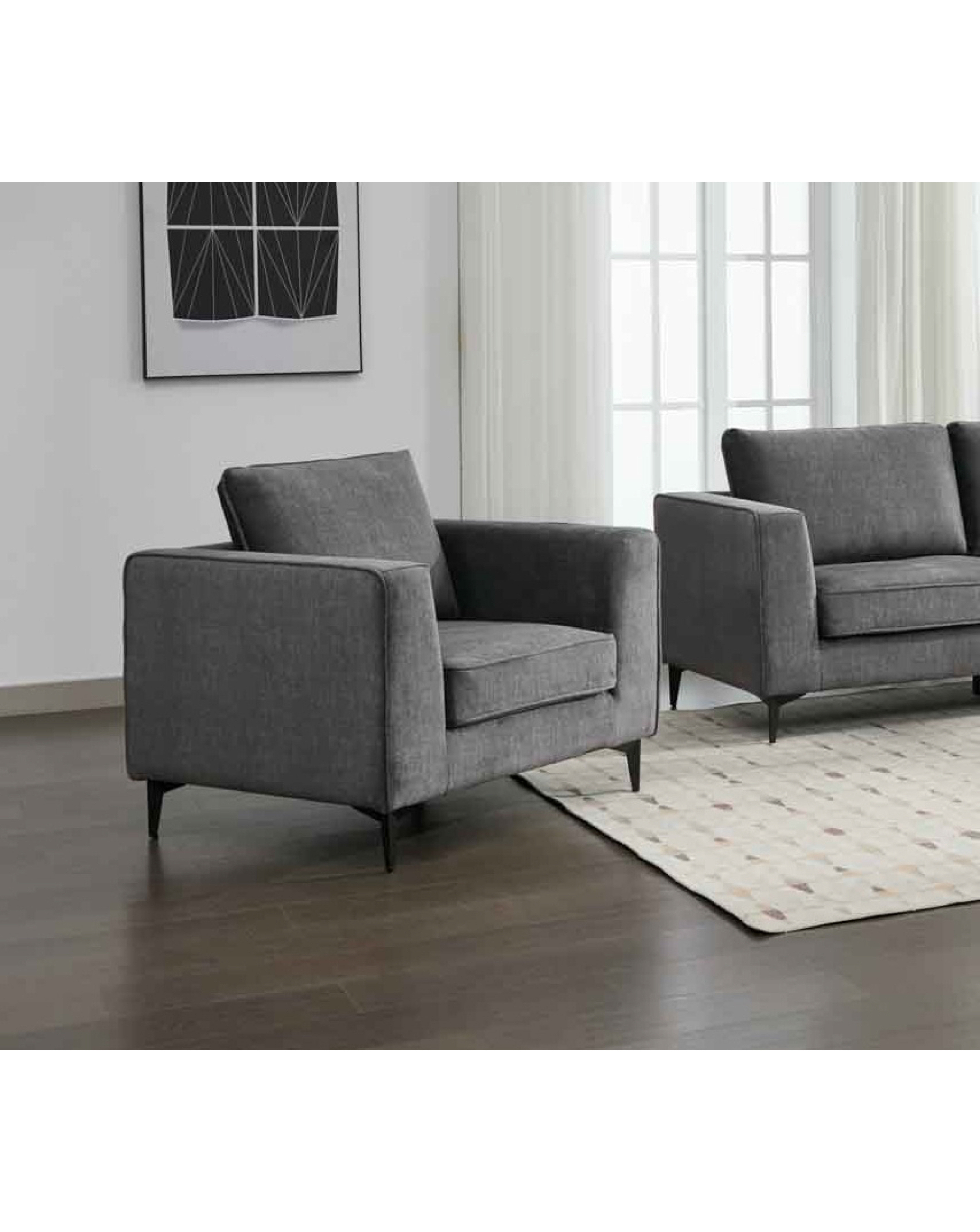 - Ashford Armchair In Graphite Fabric - Image 4