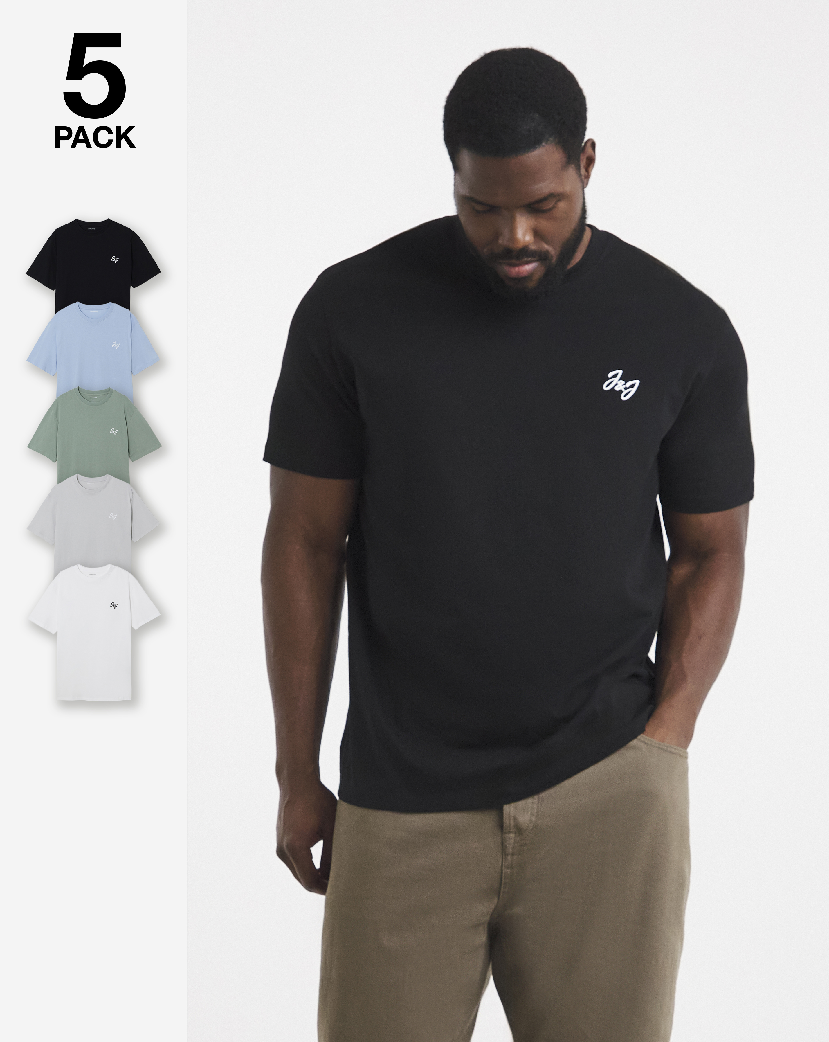 Jack & Jones Joseph 5 Pack T-Shirt
