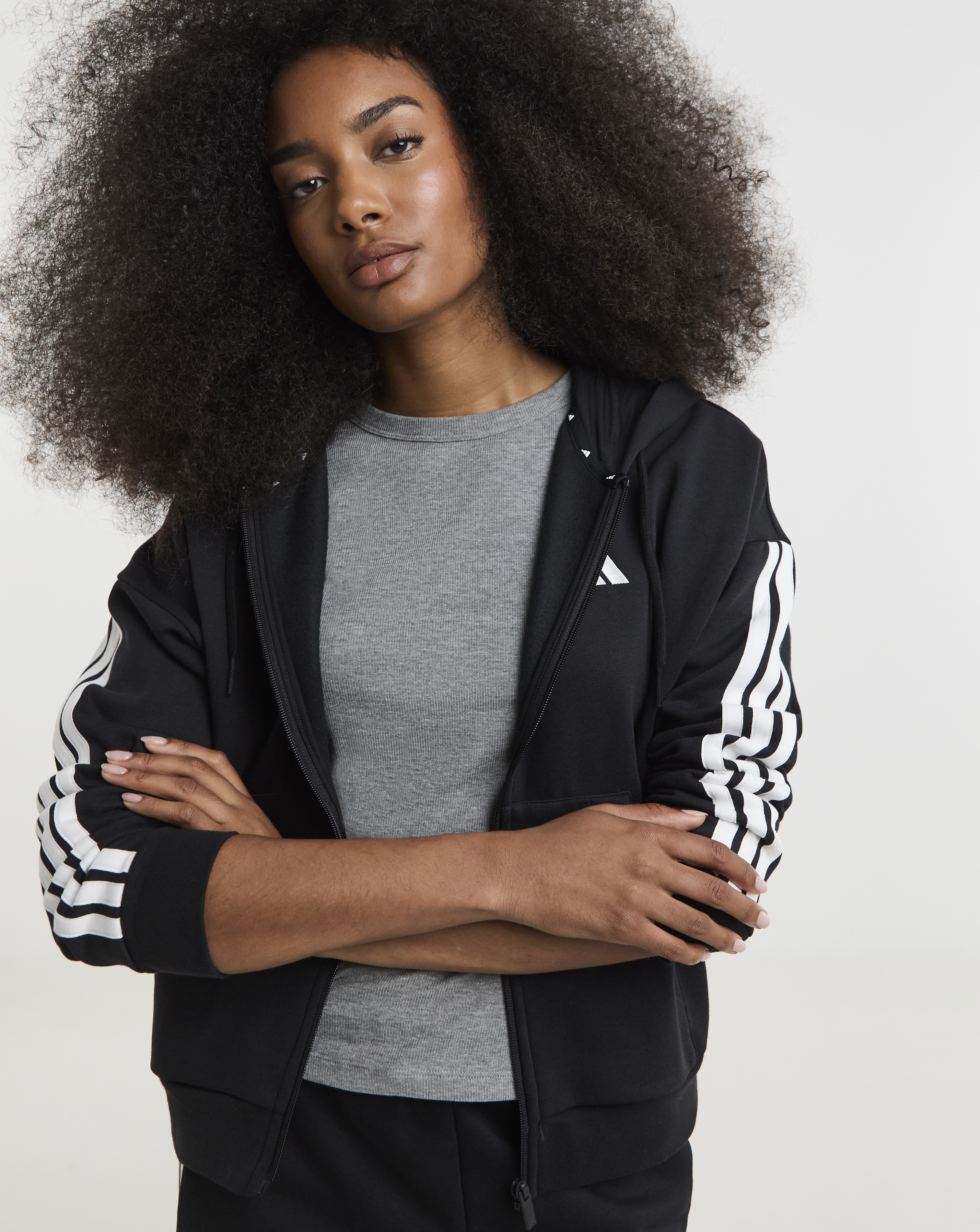 adidas 3 Stripes Fleece Hoodie