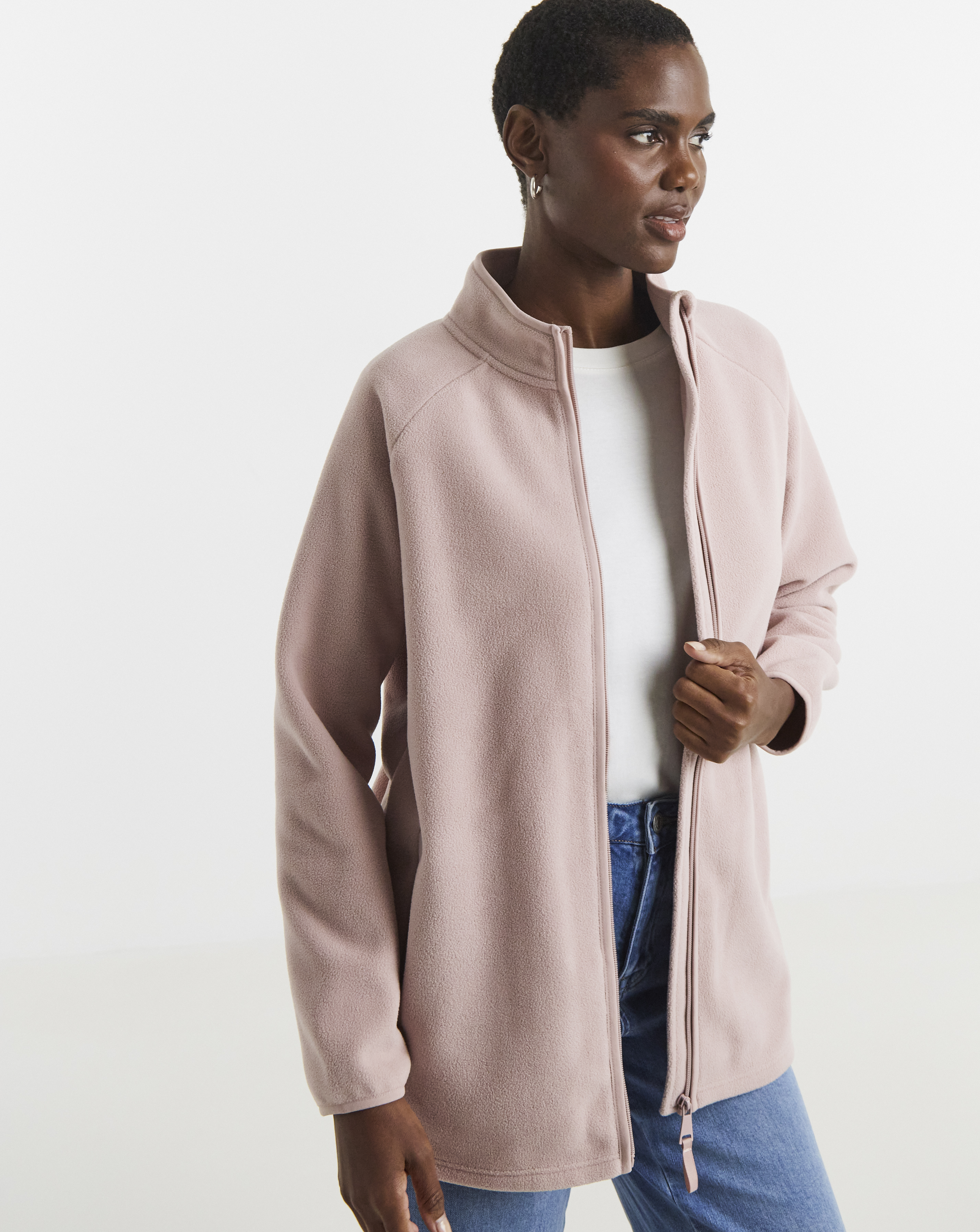Fleece Longline Zip Through