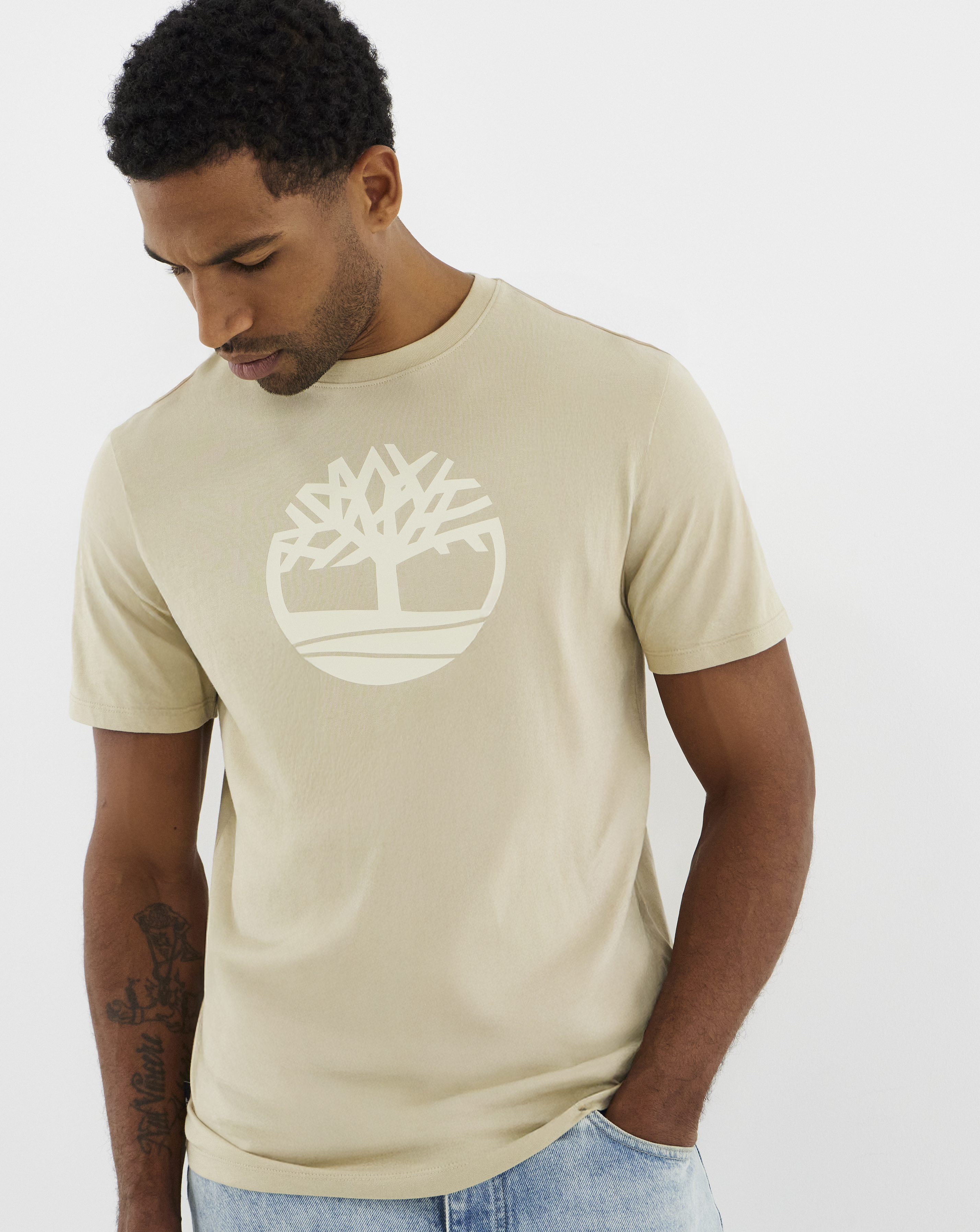 Timberland Tree Logo T-Shirt - Stone