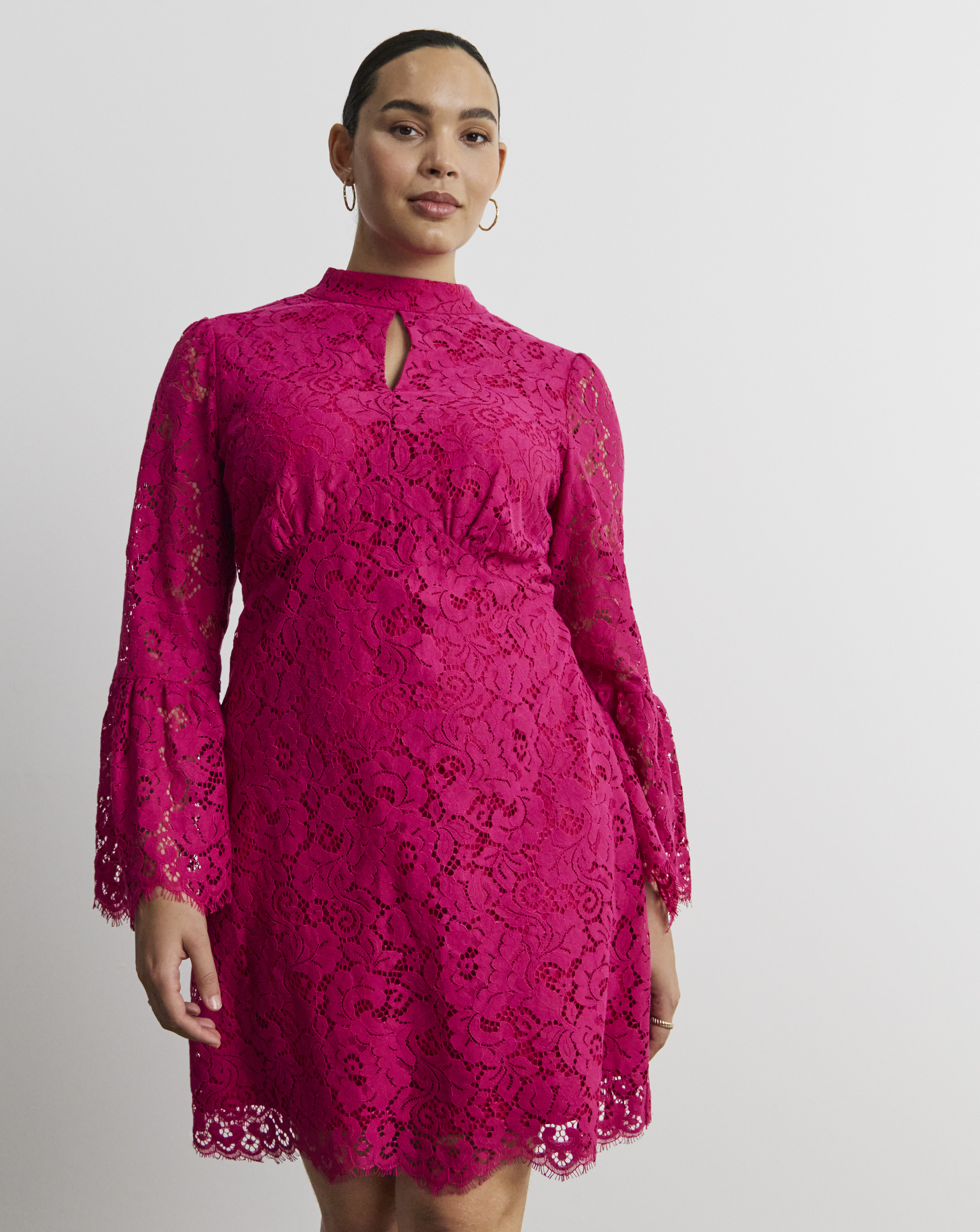 Joanna Hope High Neck Lace Dress