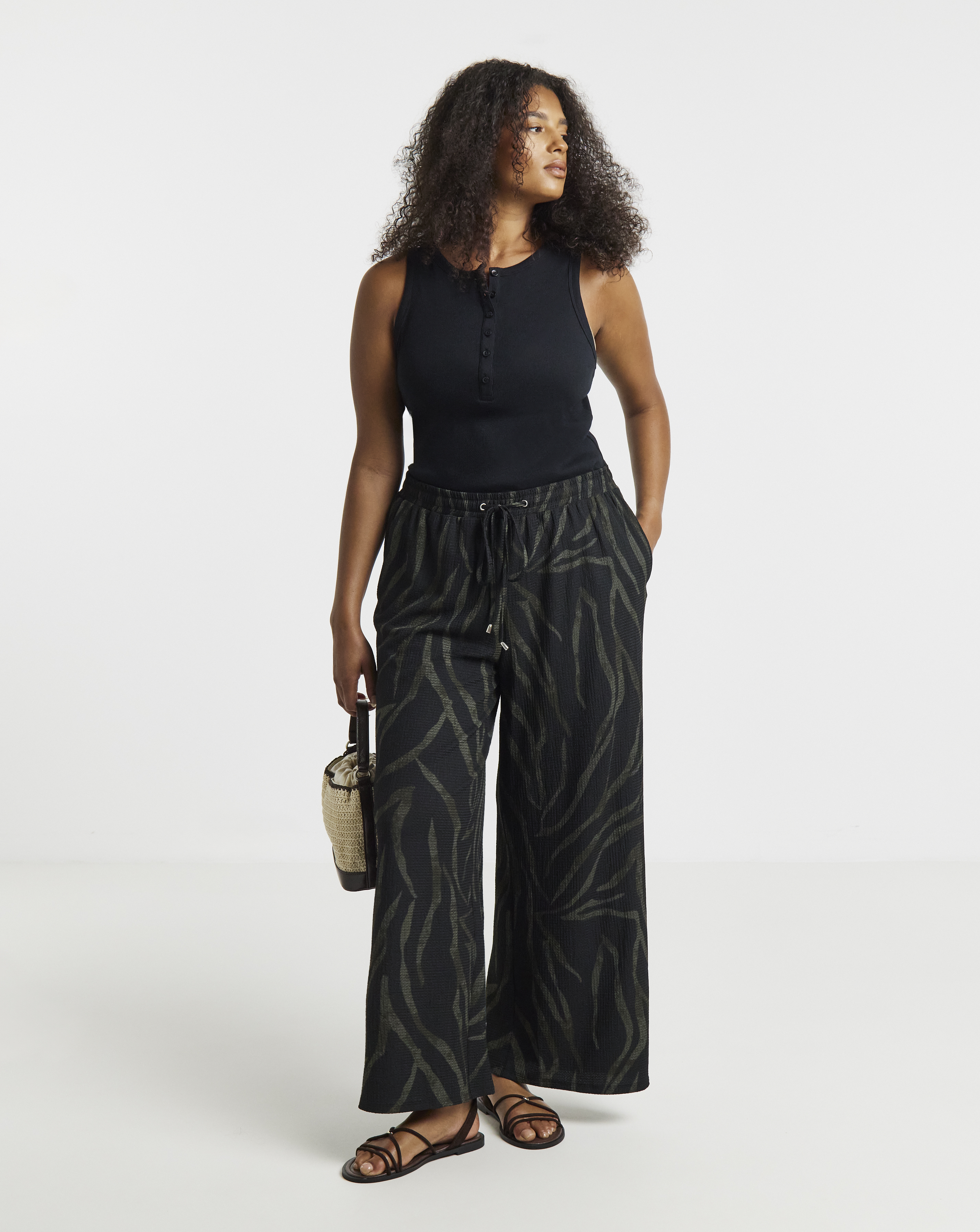 New In - Simply Be Zebra Textured Jersey Trouser