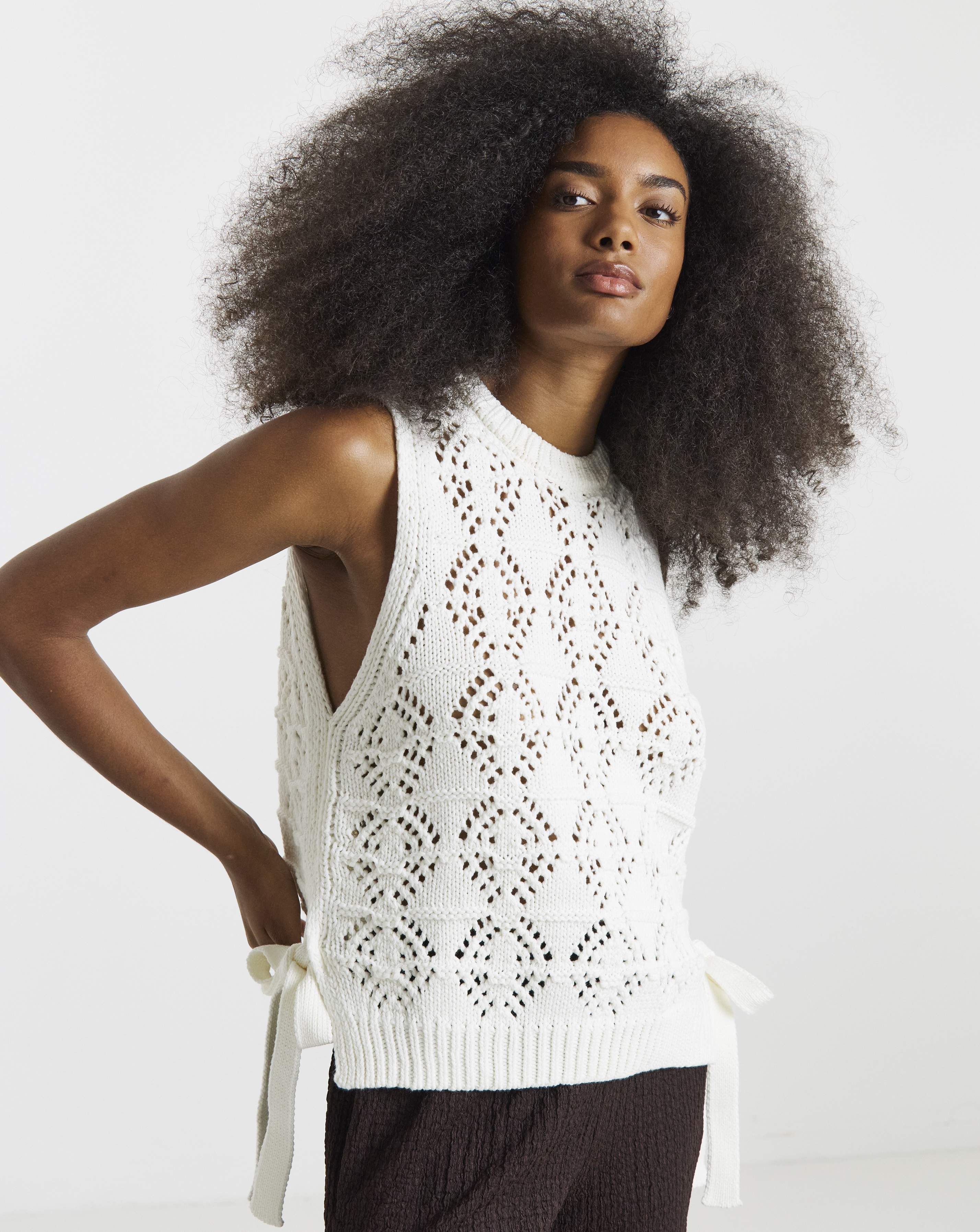 Cotton Tie Side Knitted Tank