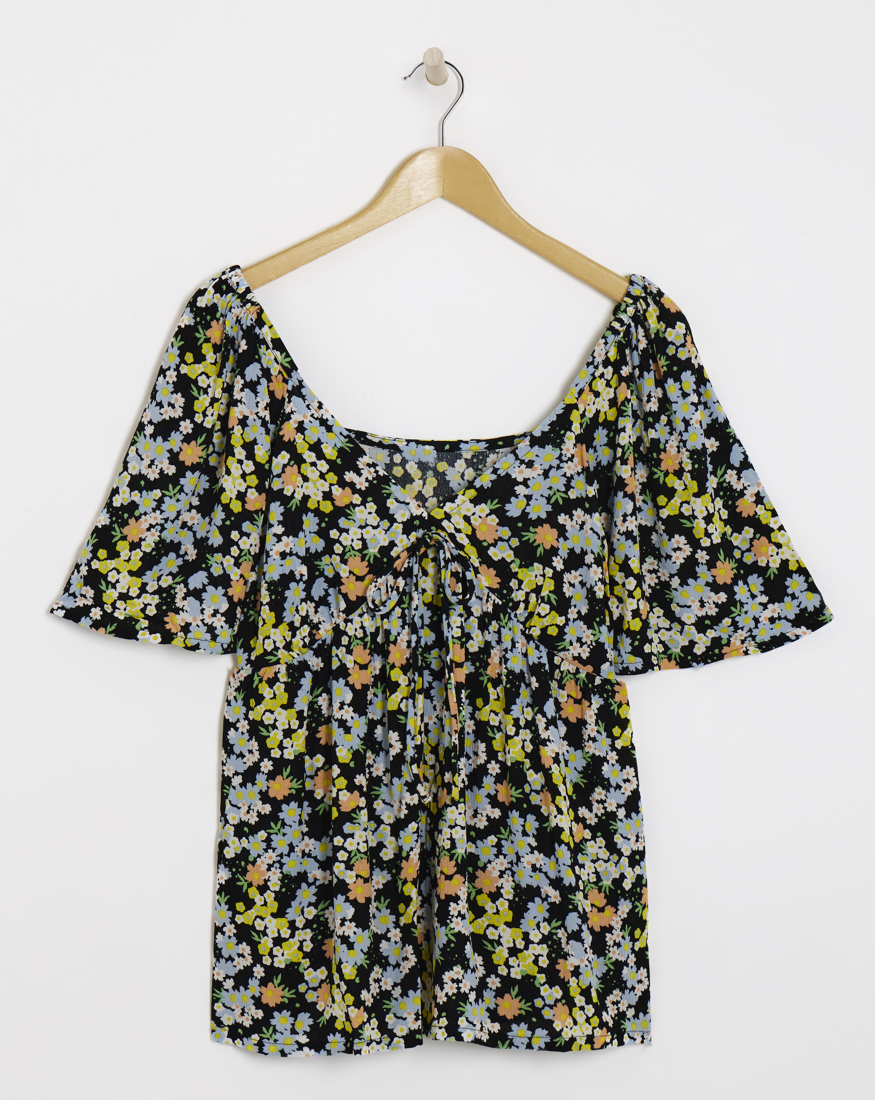 Simply Be Simply Be Floral Print Crinkle Short Sleeve Blouse