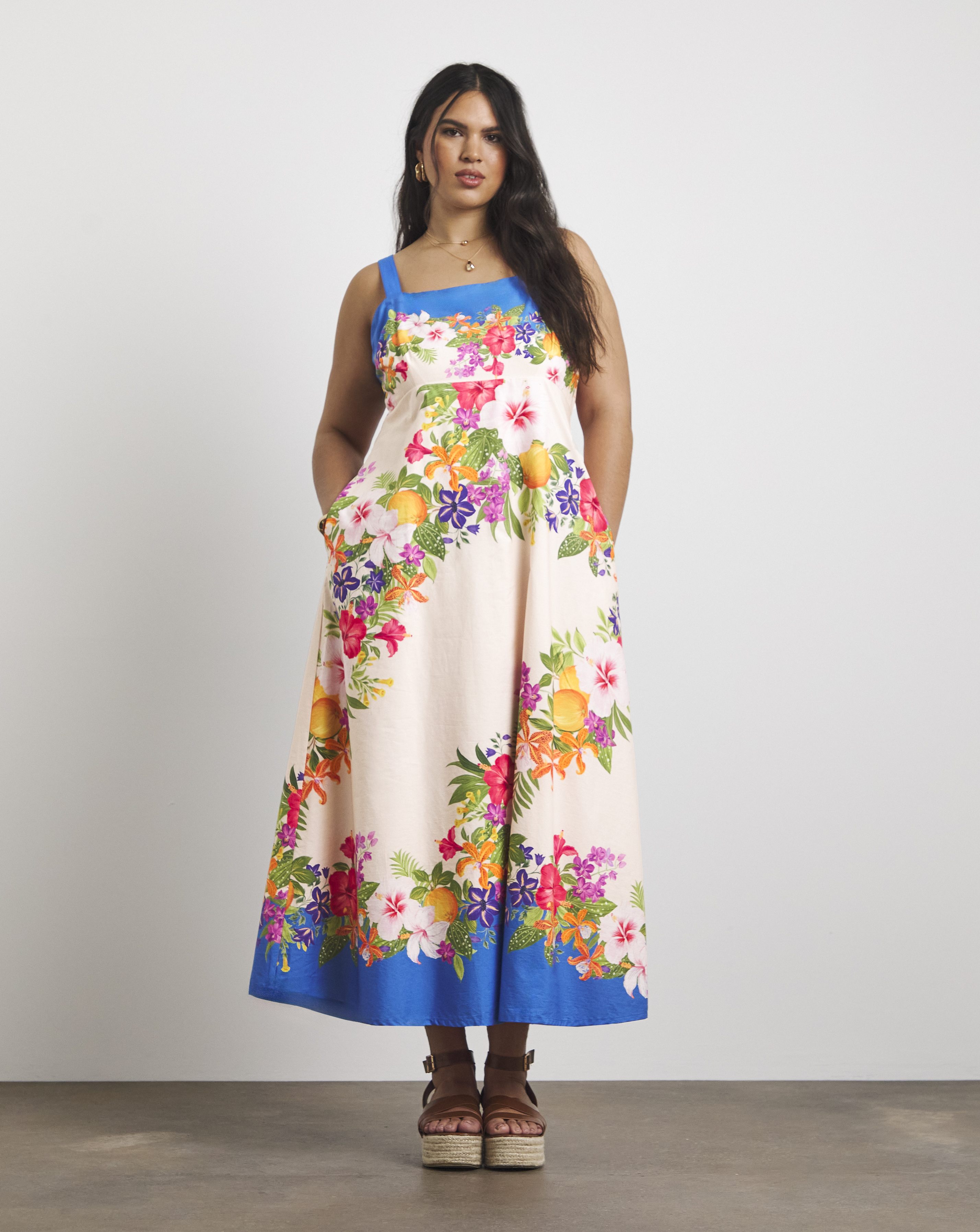 New In - Joanna Hope Printed Cotton Prom Dress