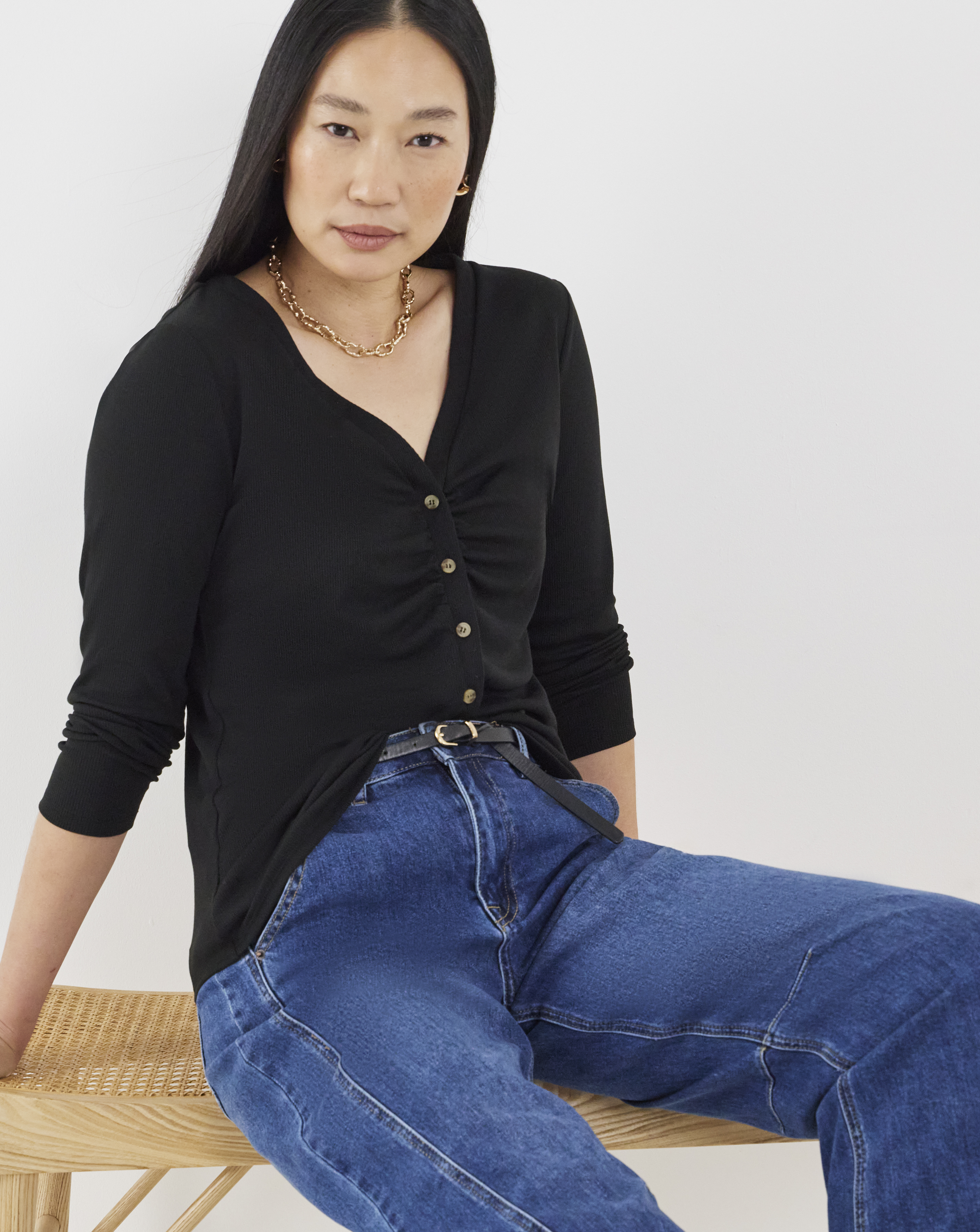 New In - Long Sleeve Ribbed Cardi