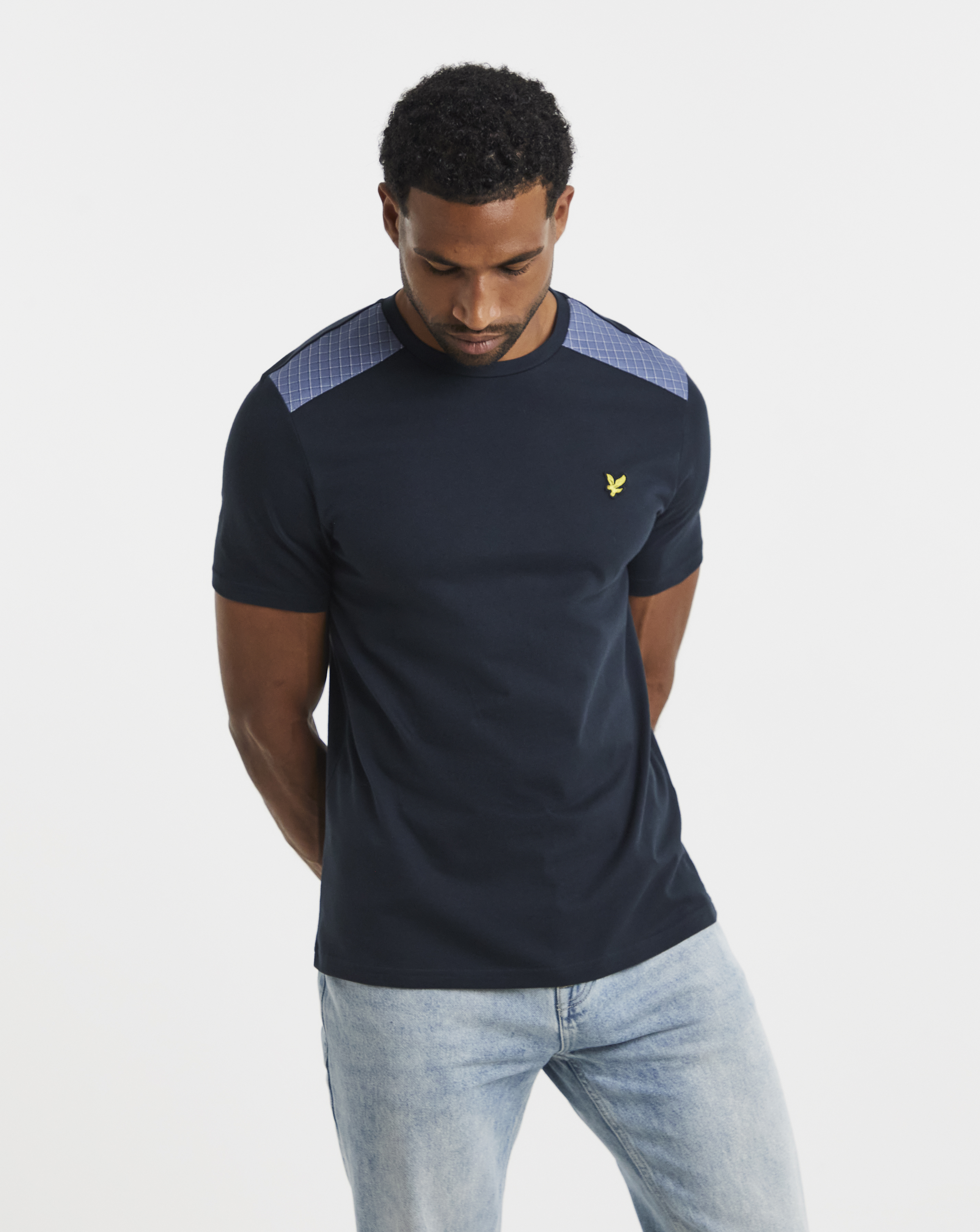 New In - Lyle & Scott Check Panelled T-Shirt