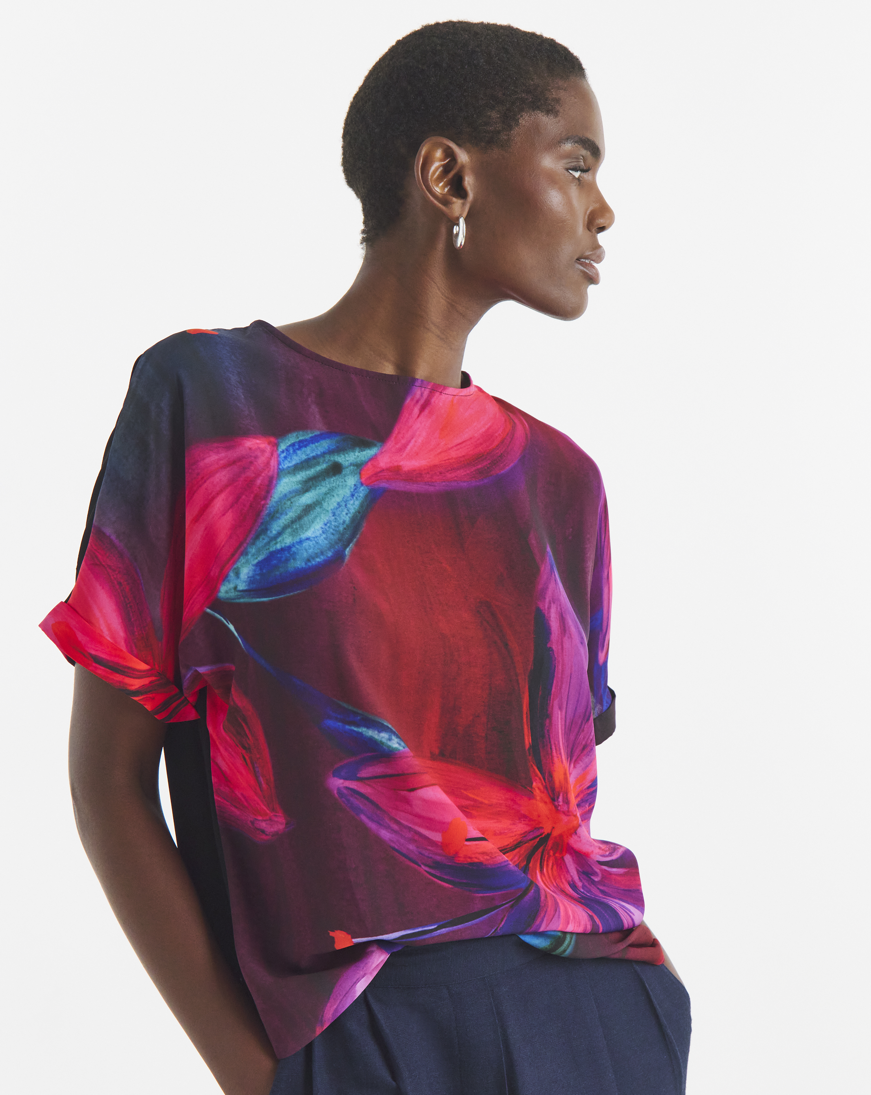 New In - Tropical Print Short Sleeve Boxy Top