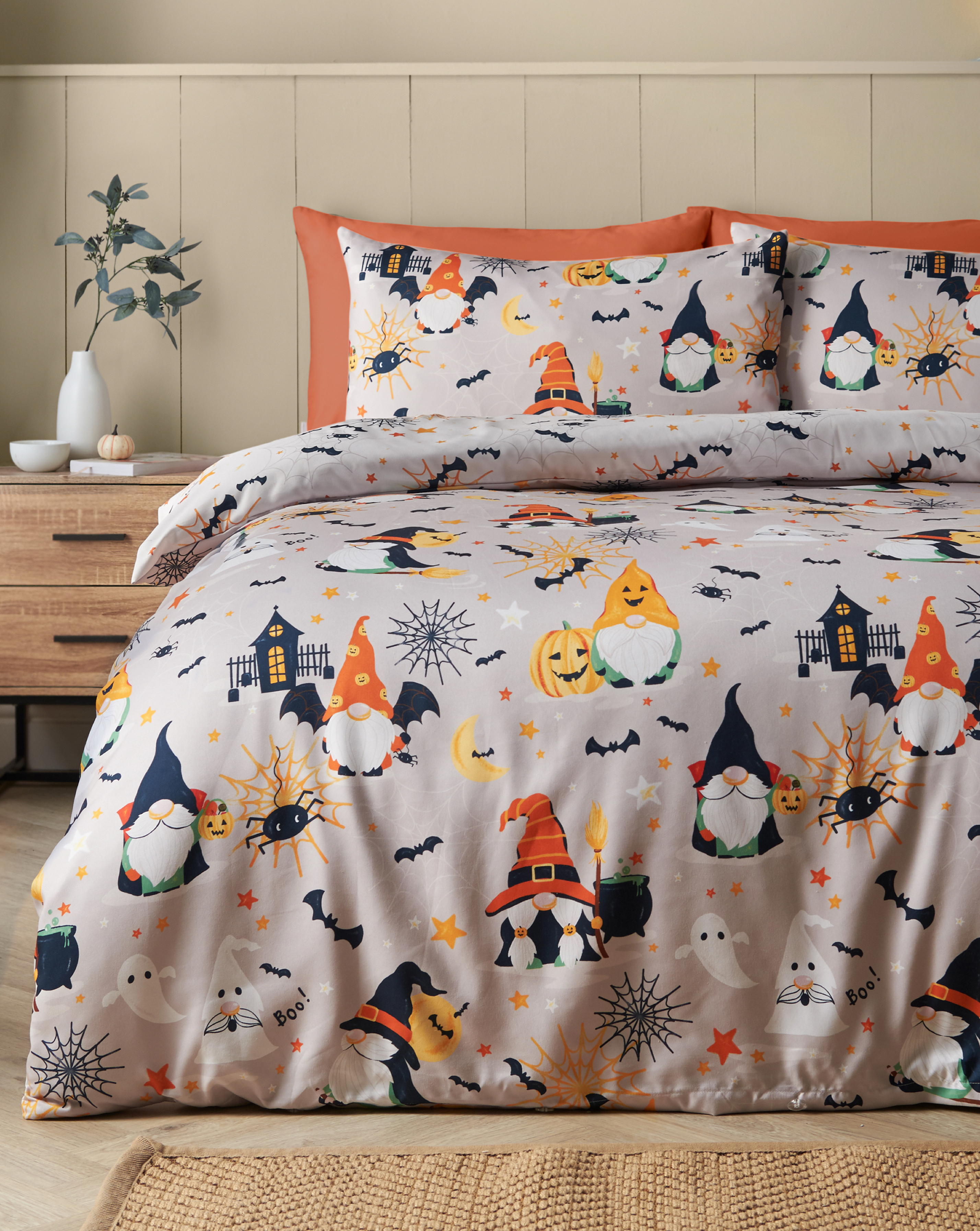 Catherine Lansfield Men's Natural Cl Halloween Gonks Duvet Cover Set