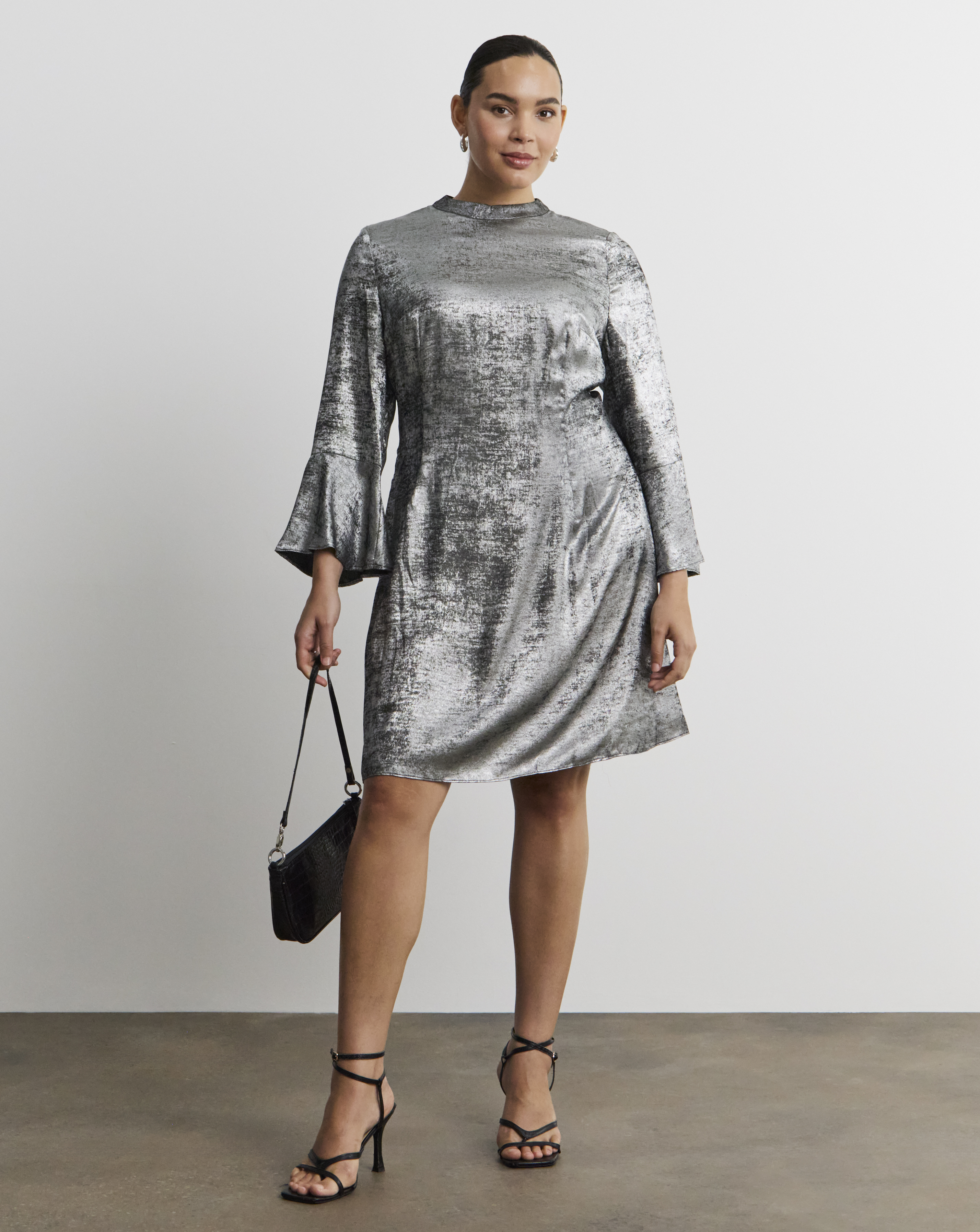 Joanna Hope Silver Foil Dress