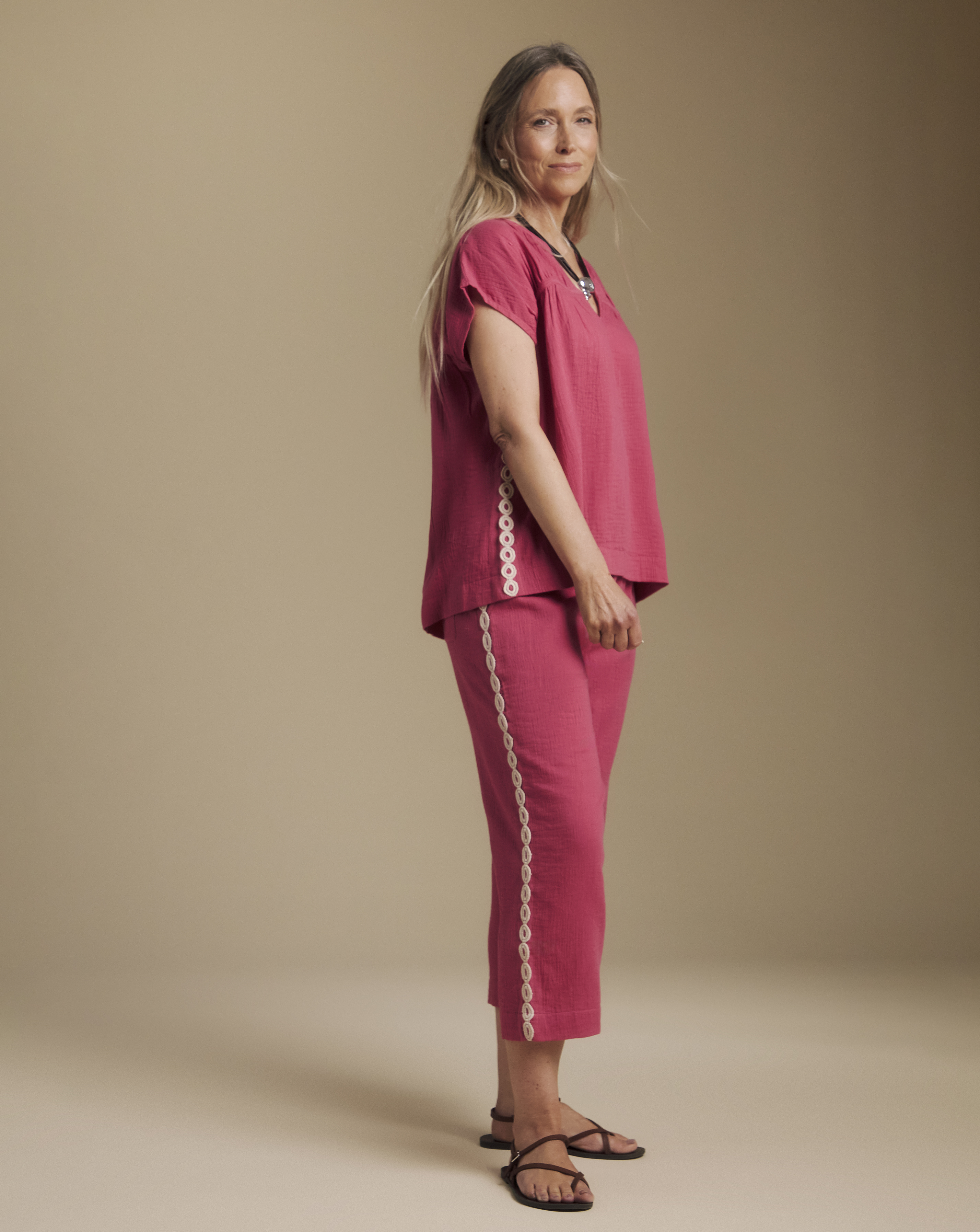 New In - Julipa Cheesecloth Crop Trouser
