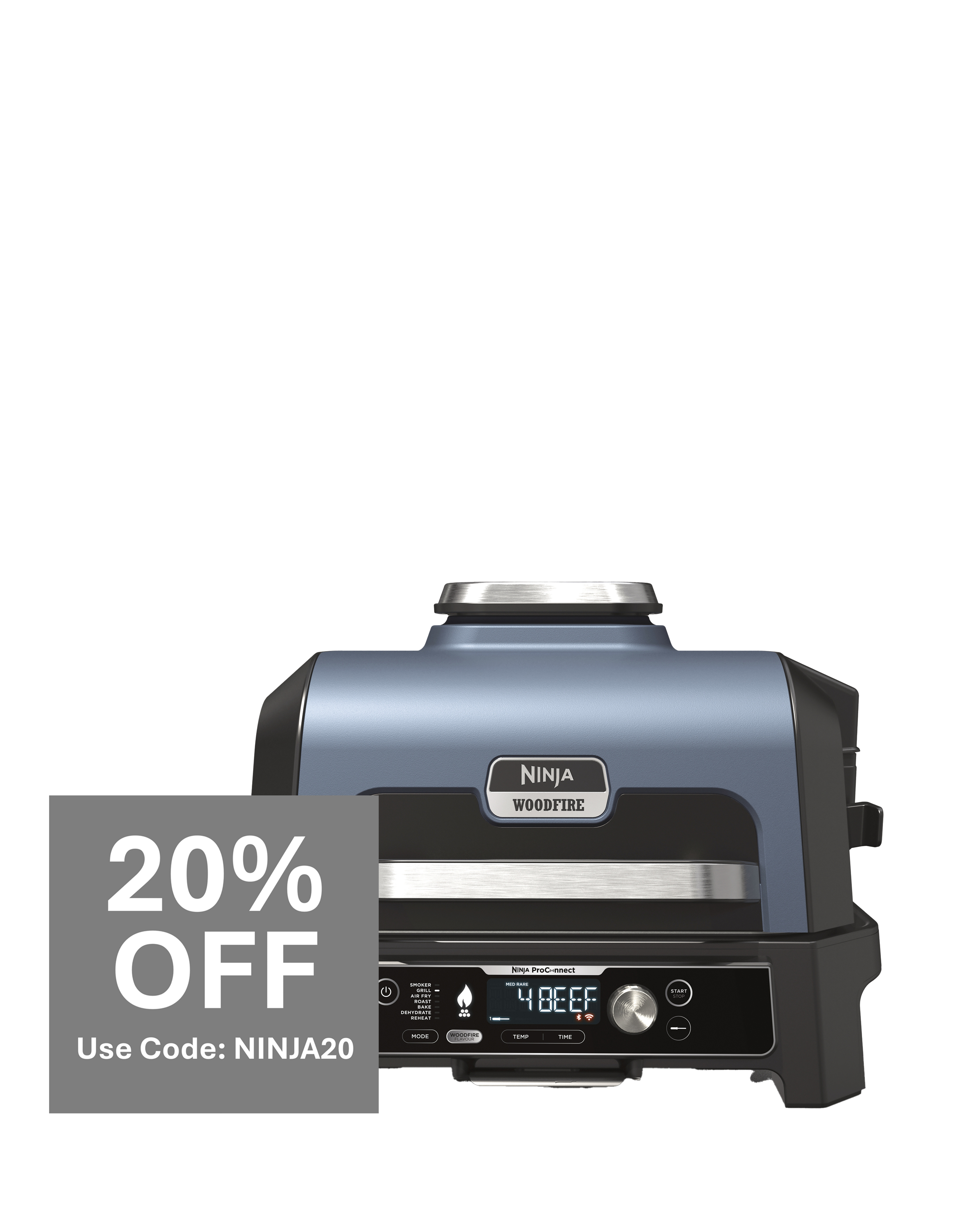 Ninja Woodfire OG901UK Pro Connect XL Electric BBQ Grill and Smoker