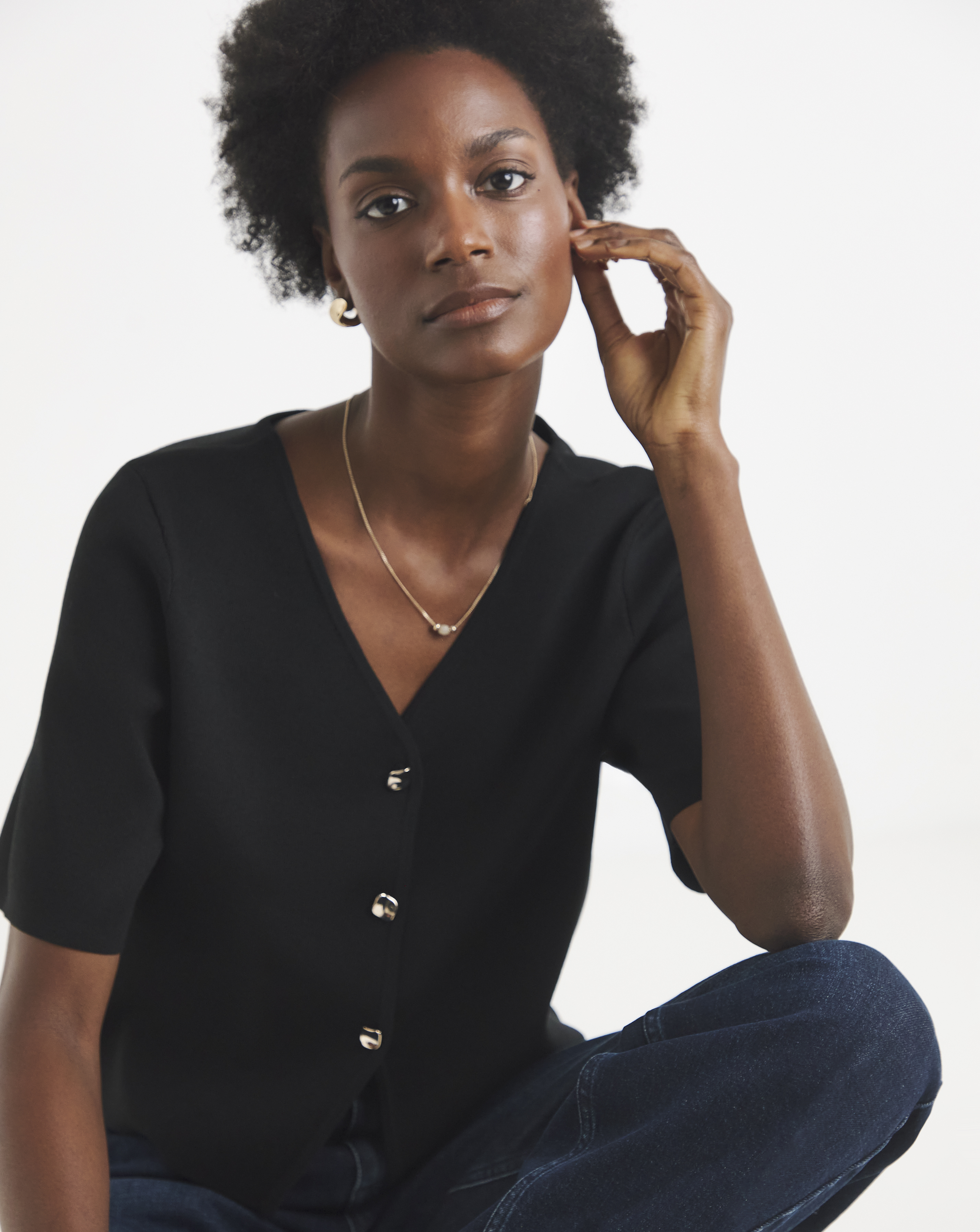 JDY Half Sleeve Button Cardigan