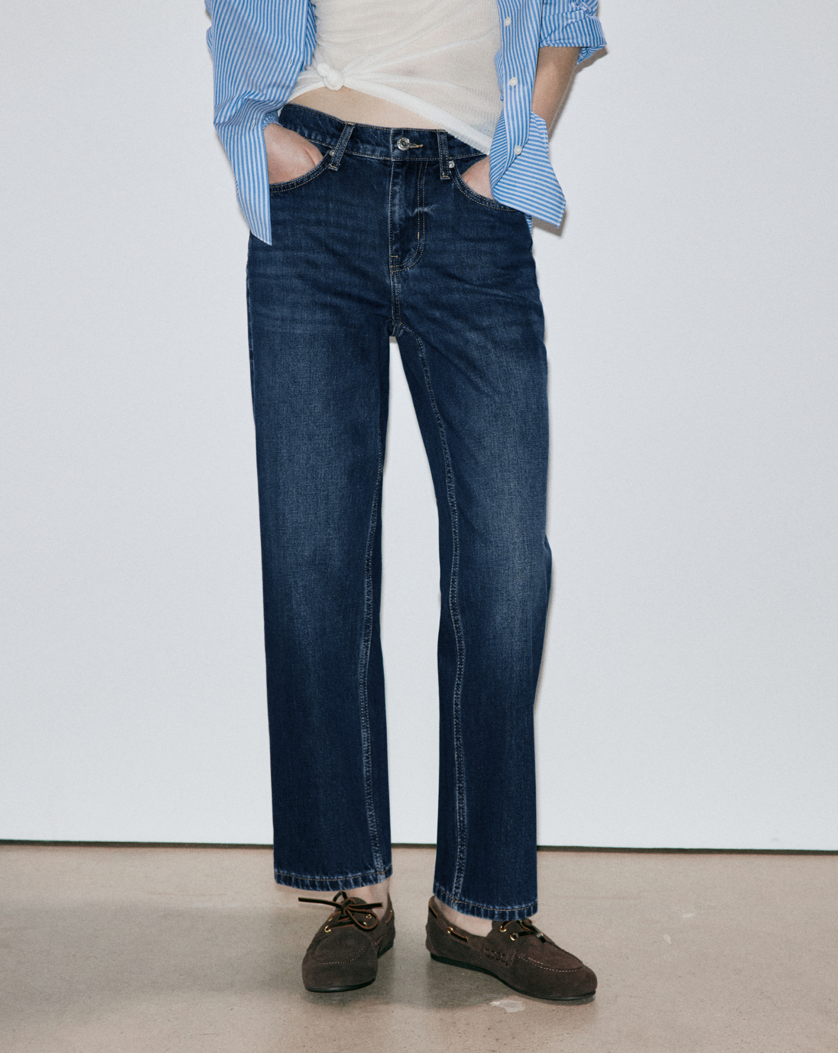Mango Mid Rise Straight Jeans