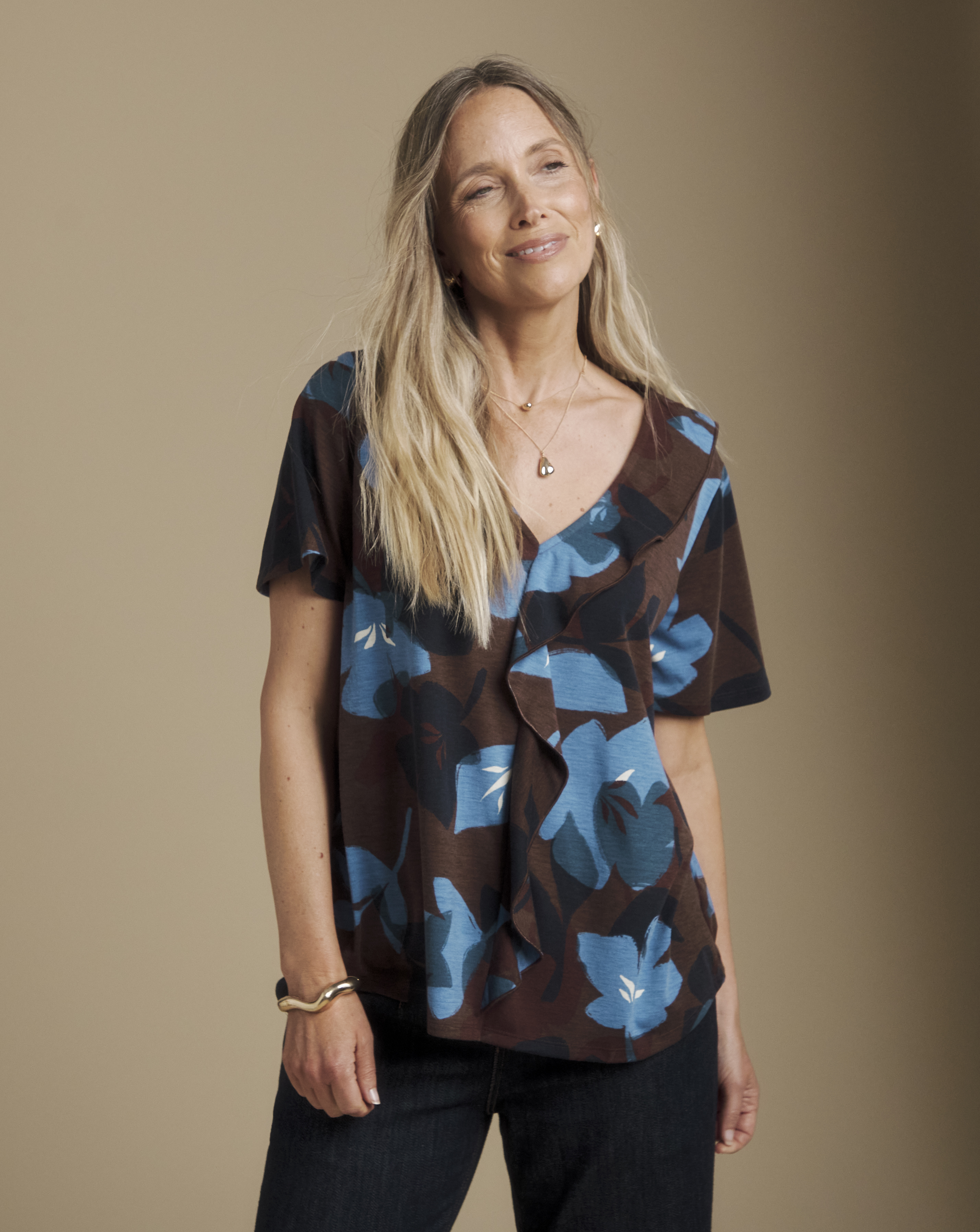 Julipa Printed Frill Jersey T-Shirt