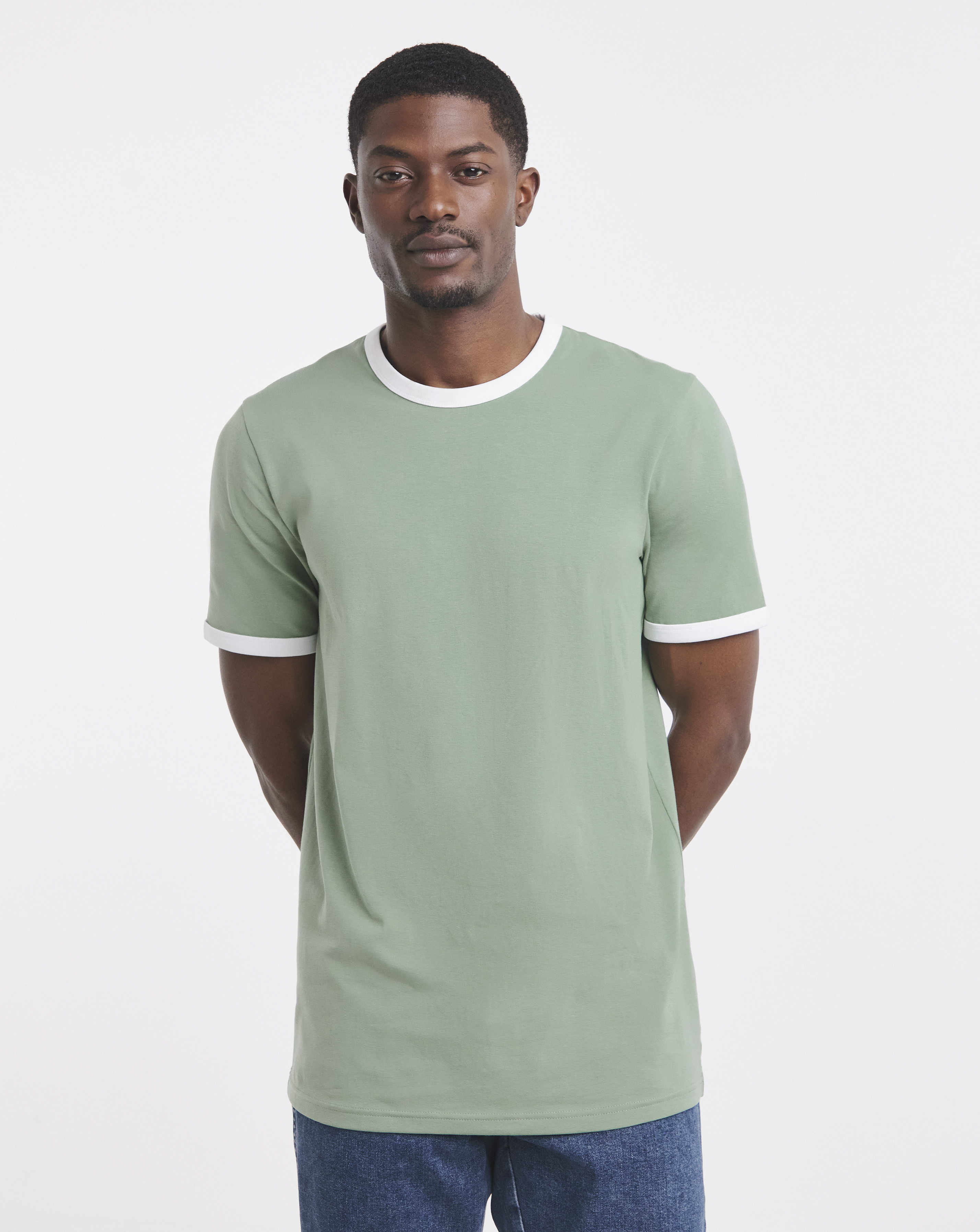 New In - Contrast Ringer T-Shirt Reg-Fit Long