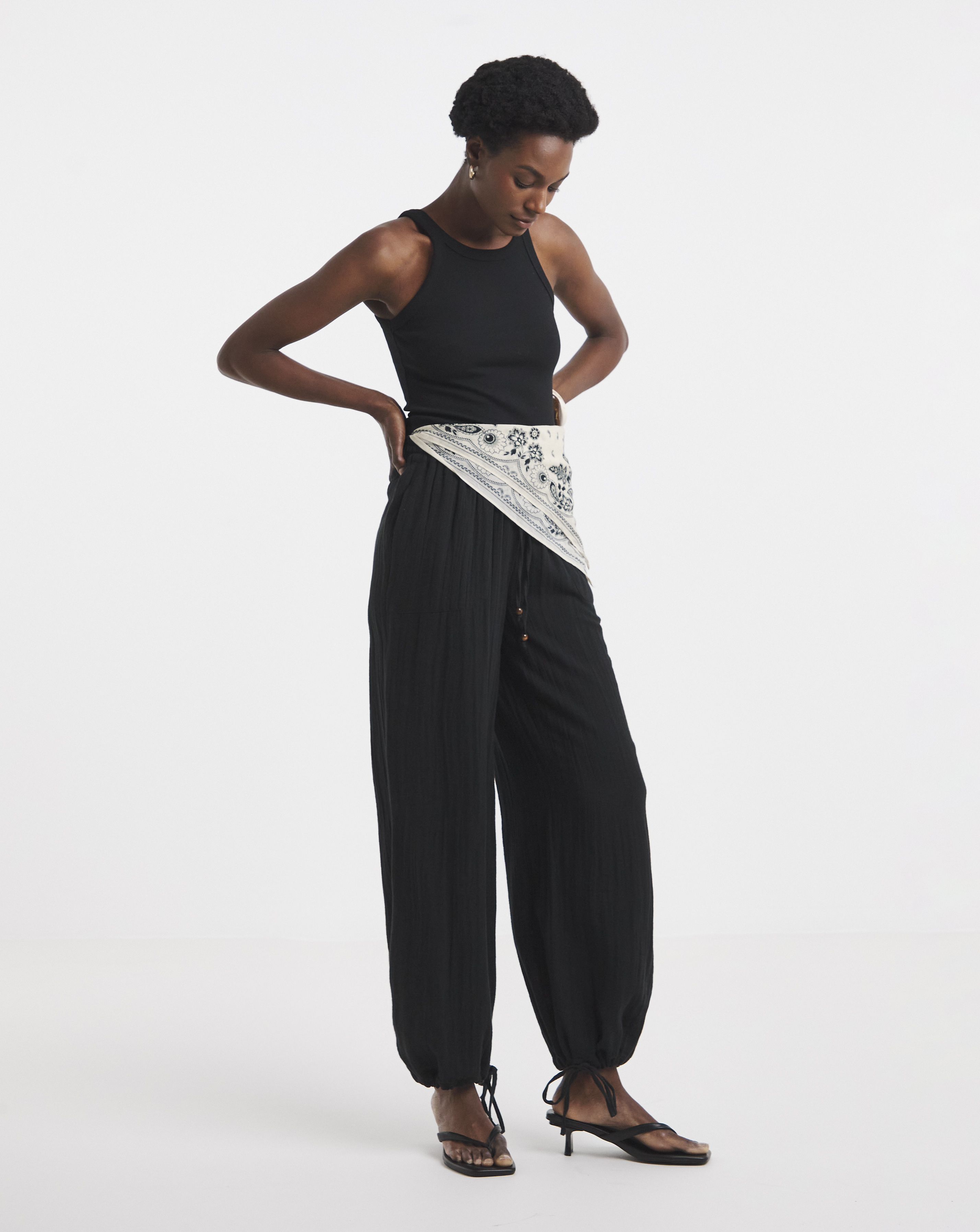 New In - Cotton Cheesecloth Balloon Trousers