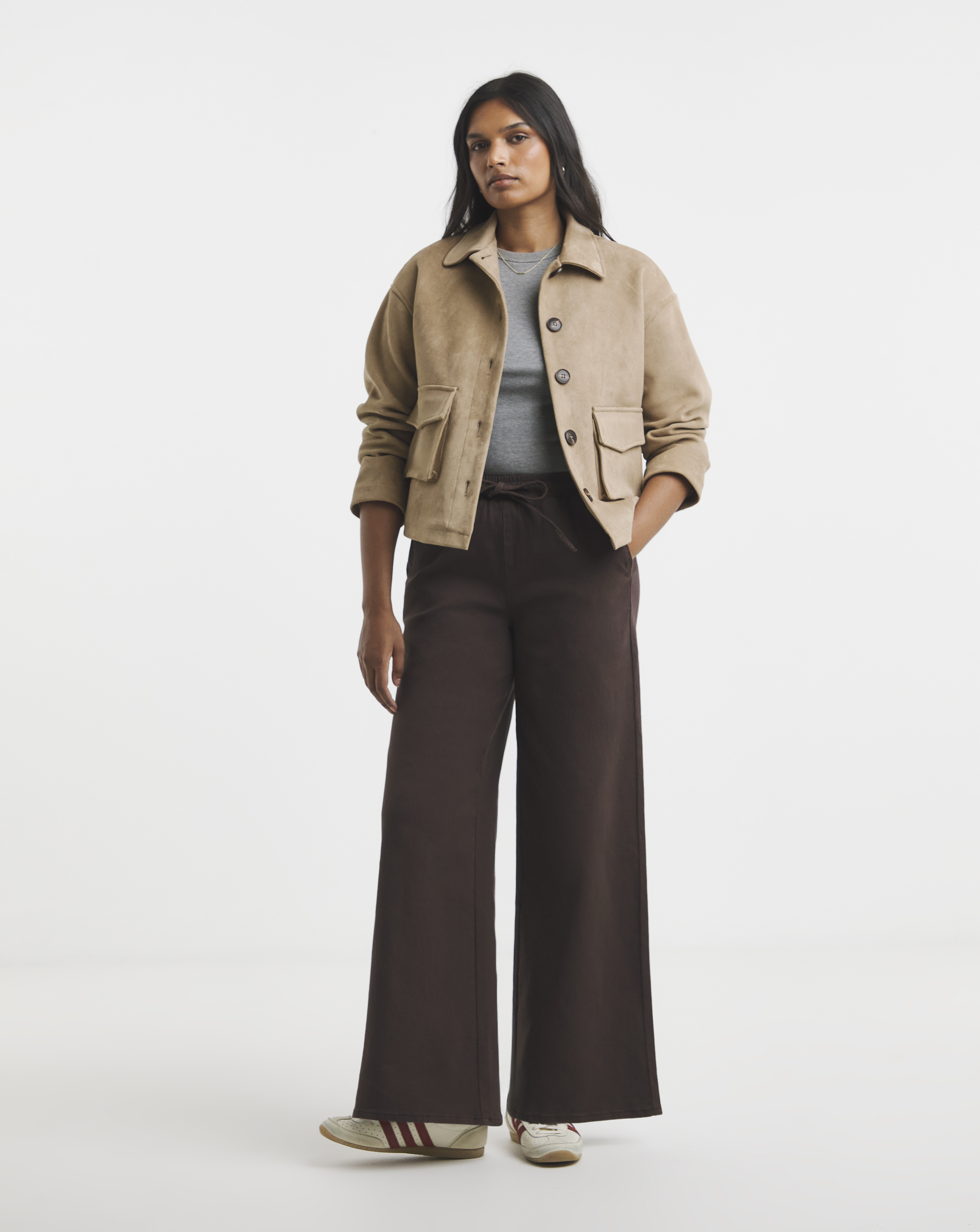 Chocolate Wide Leg Jogger Jeans