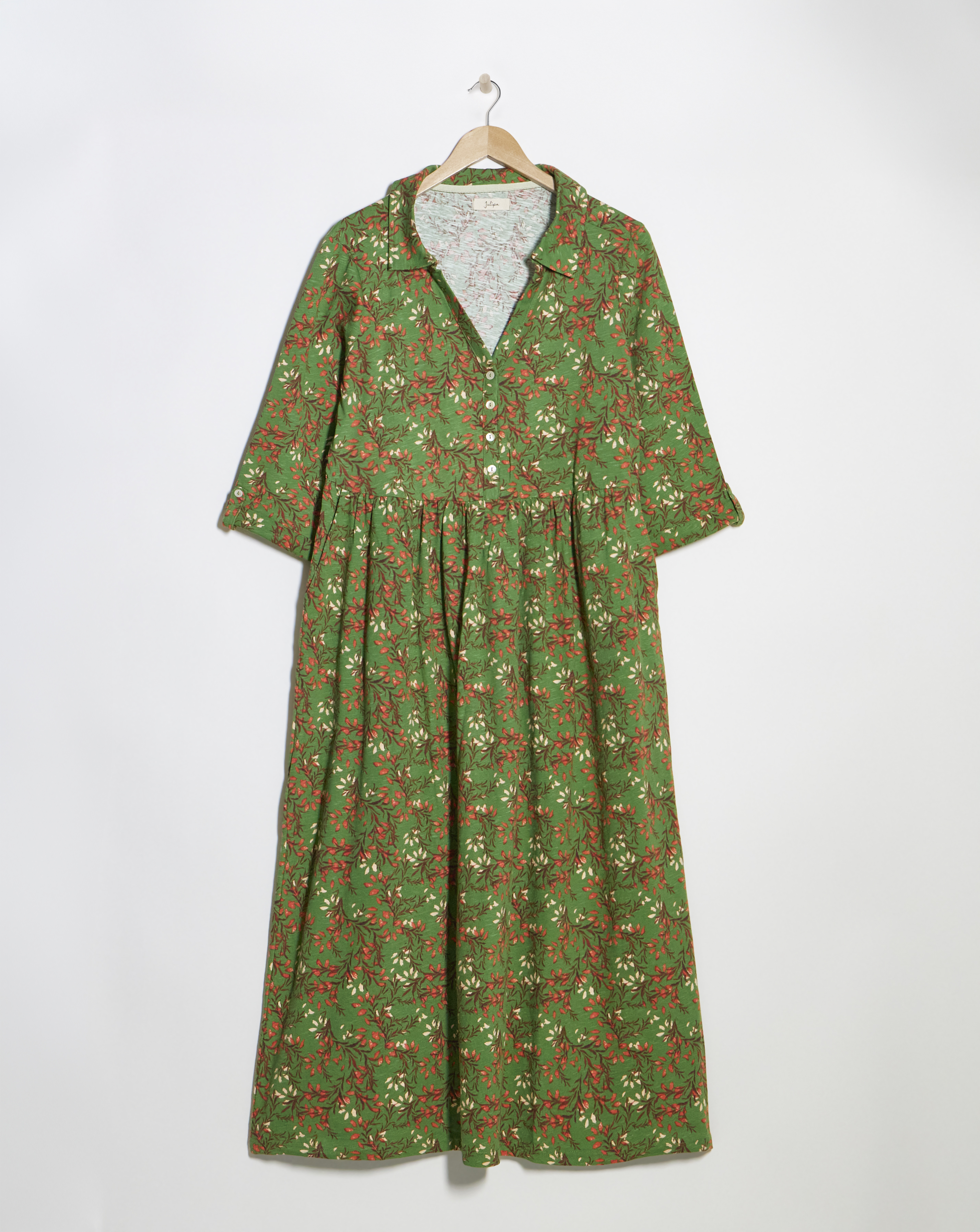 Julipa Pure Cotton Jersey Midi Shirt Dress