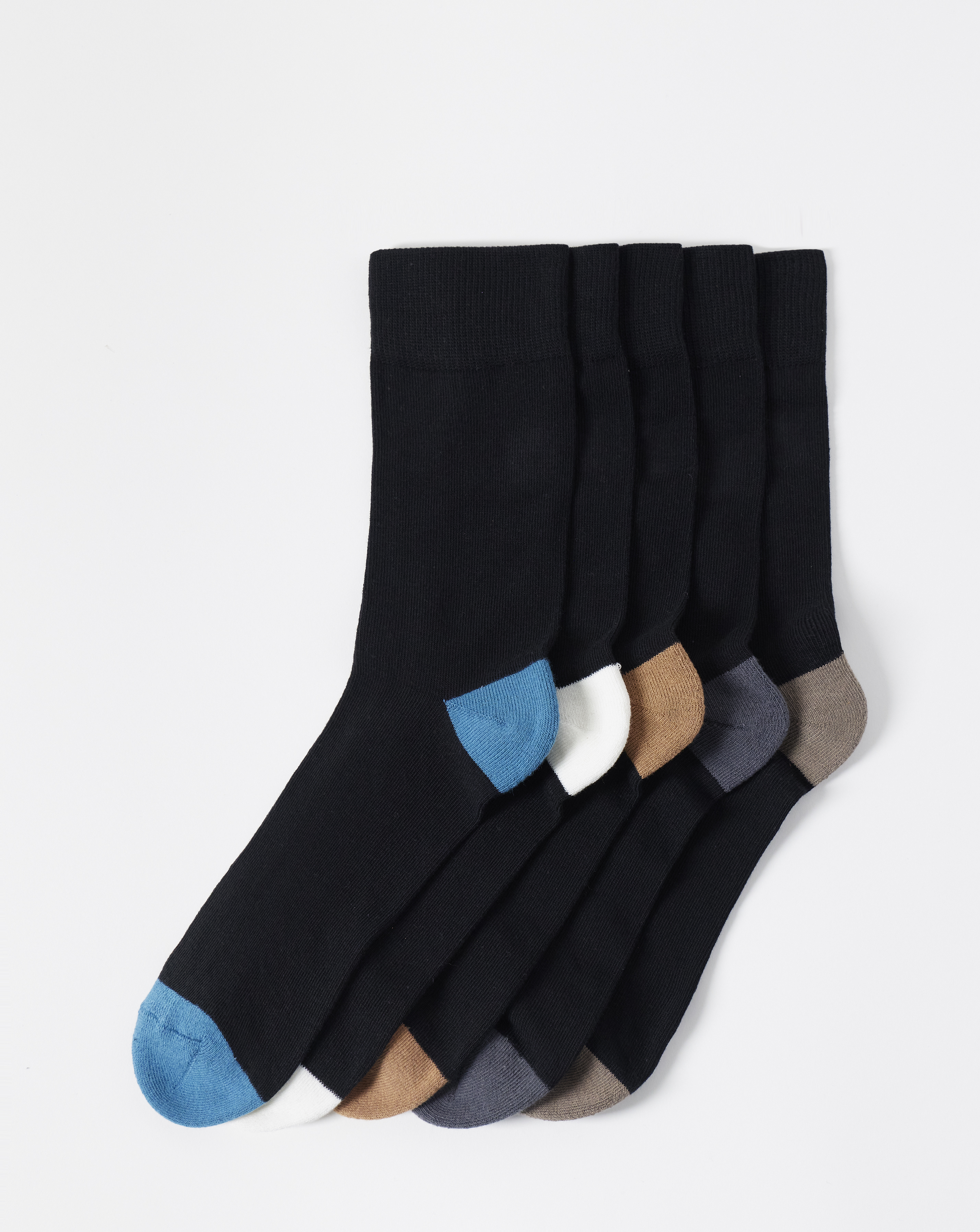 New In - 5 Pack Contrast Cushion Sole Sock