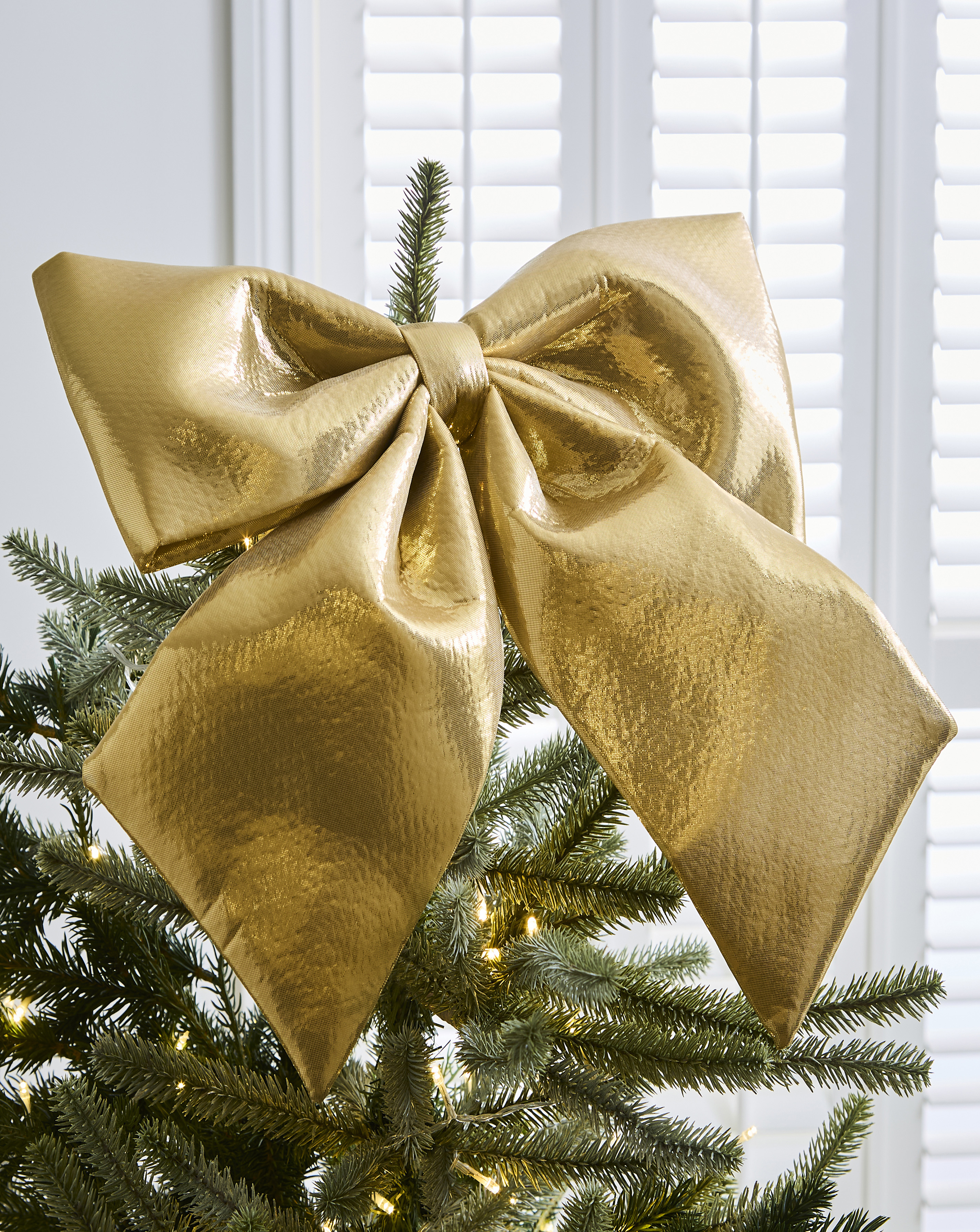 Gold Metallic Bow Tree Topper
